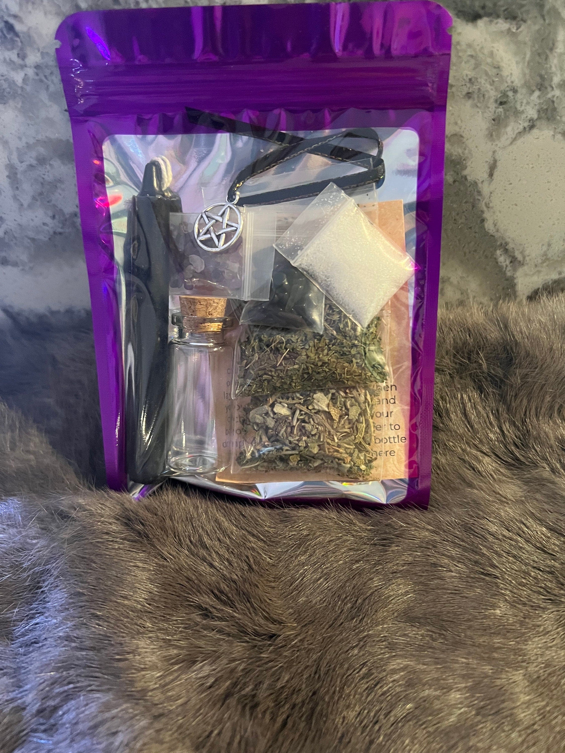 DIY Protection Spell Jar Kit: Herbs, Crystals, Charm Bottle