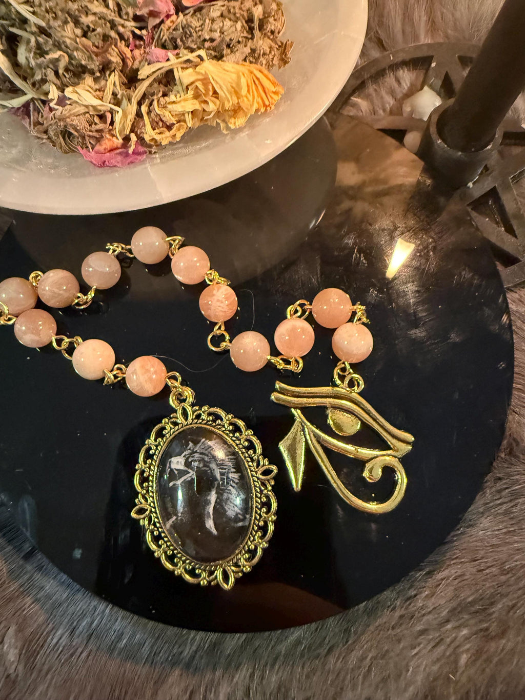 Sunstone Rah Prayer Beads: Egyptian Deity Rosary