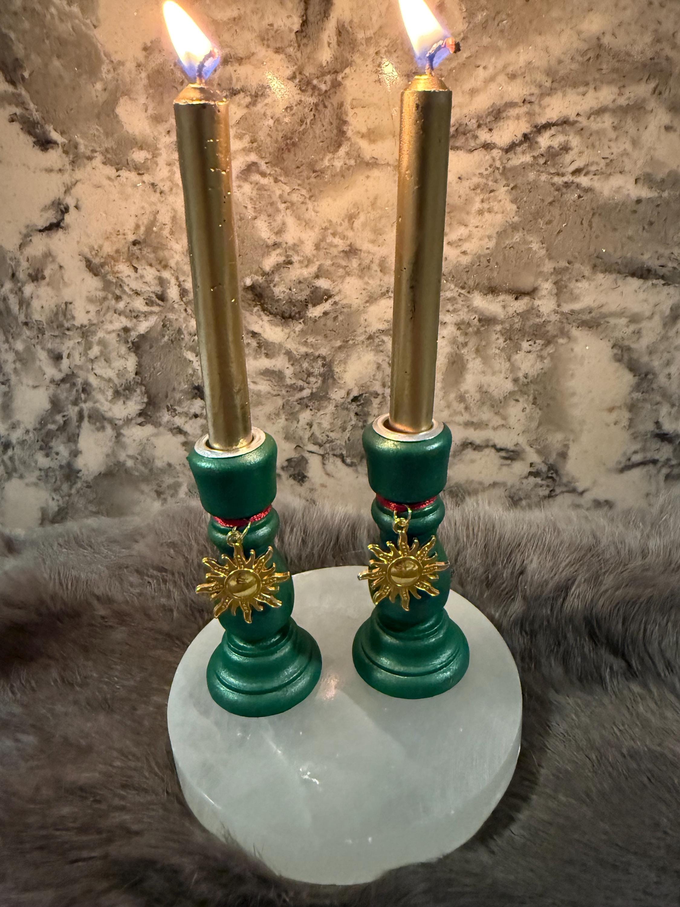 Wooden Yule Chime Candle Holder: Limited Edition Chime Candle Holder With Golden Sun Charm