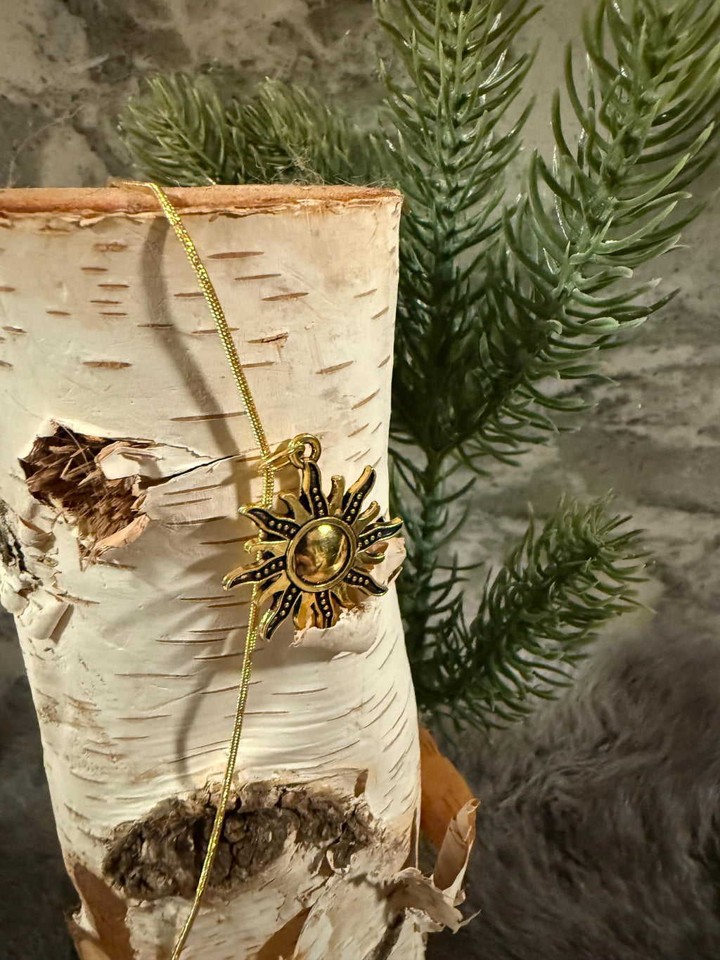 Golden Sun Yule Pendant Necklace