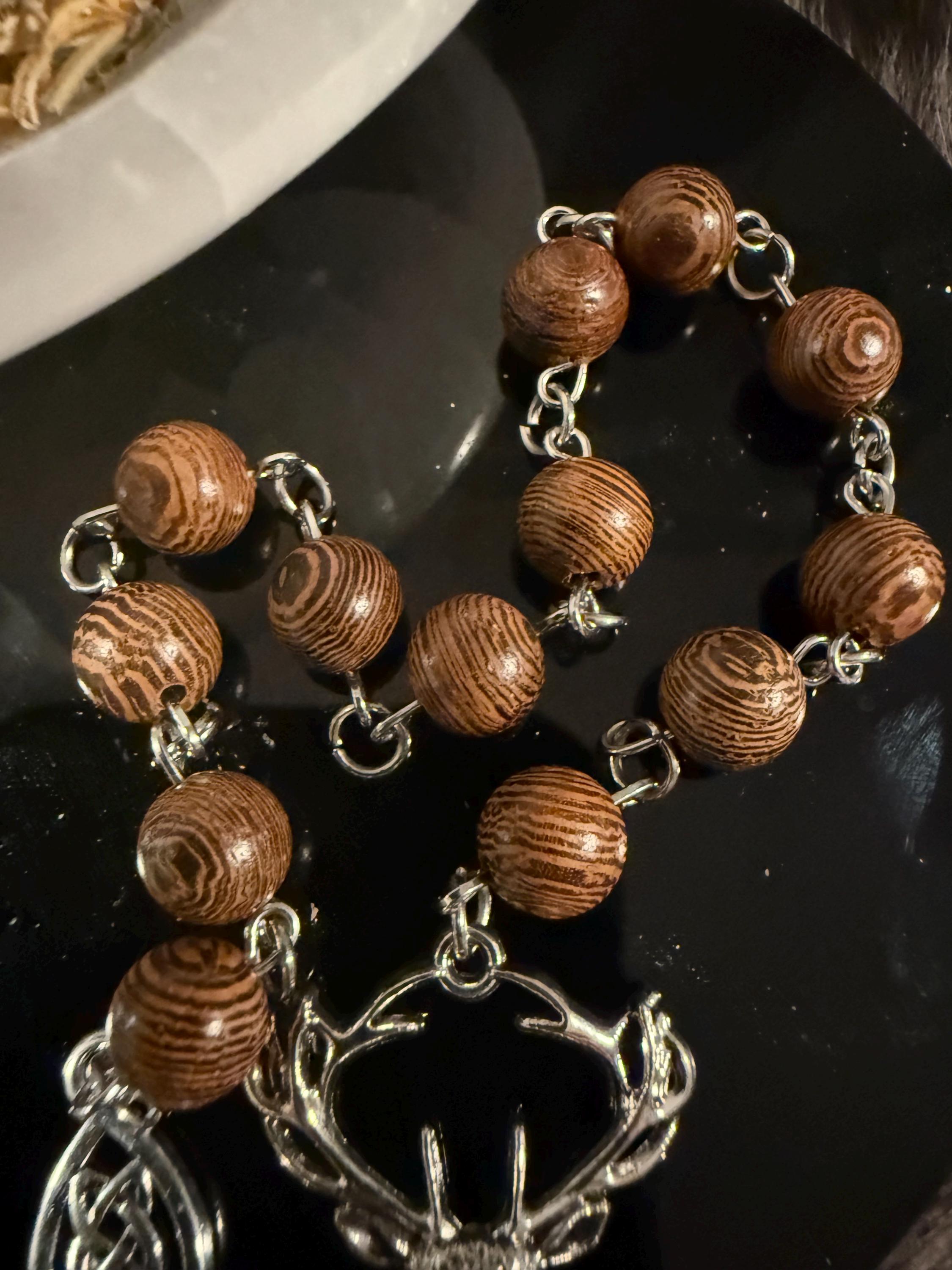 Cernunnos Diety Prayer Beads: Simple One Of A Kind Diety Prayer Bead Set