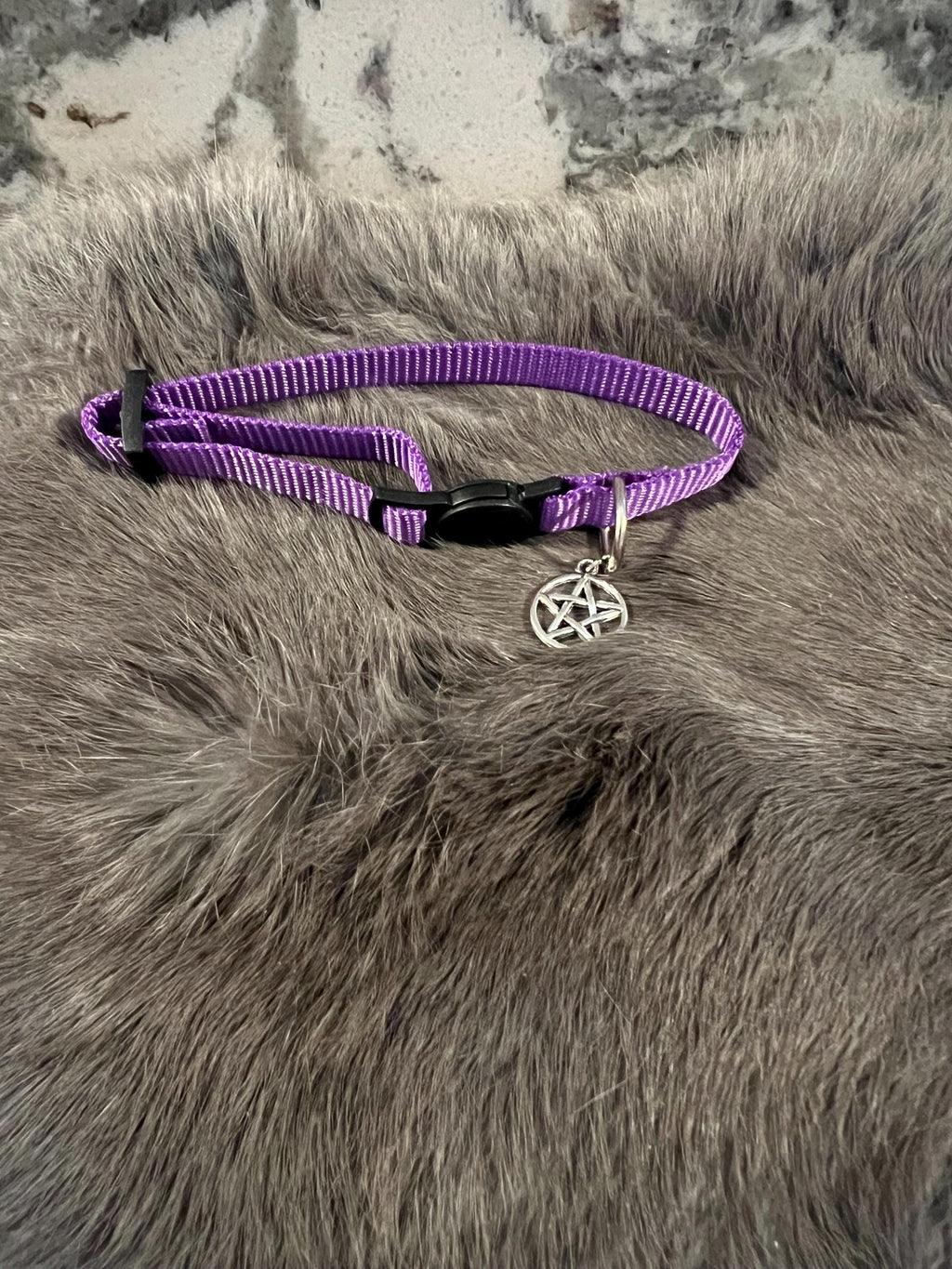 Blessed Pet Collar: Witchy Familiar Protection Collar with Pentacle Charm