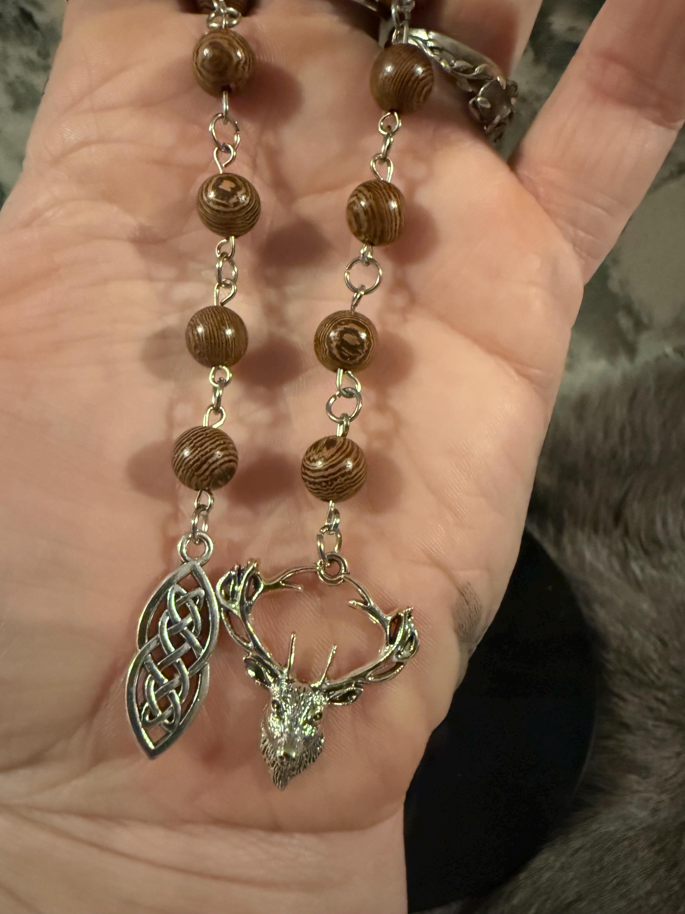Cernunnos Diety Prayer Beads: Simple One Of A Kind Diety Prayer Bead Set