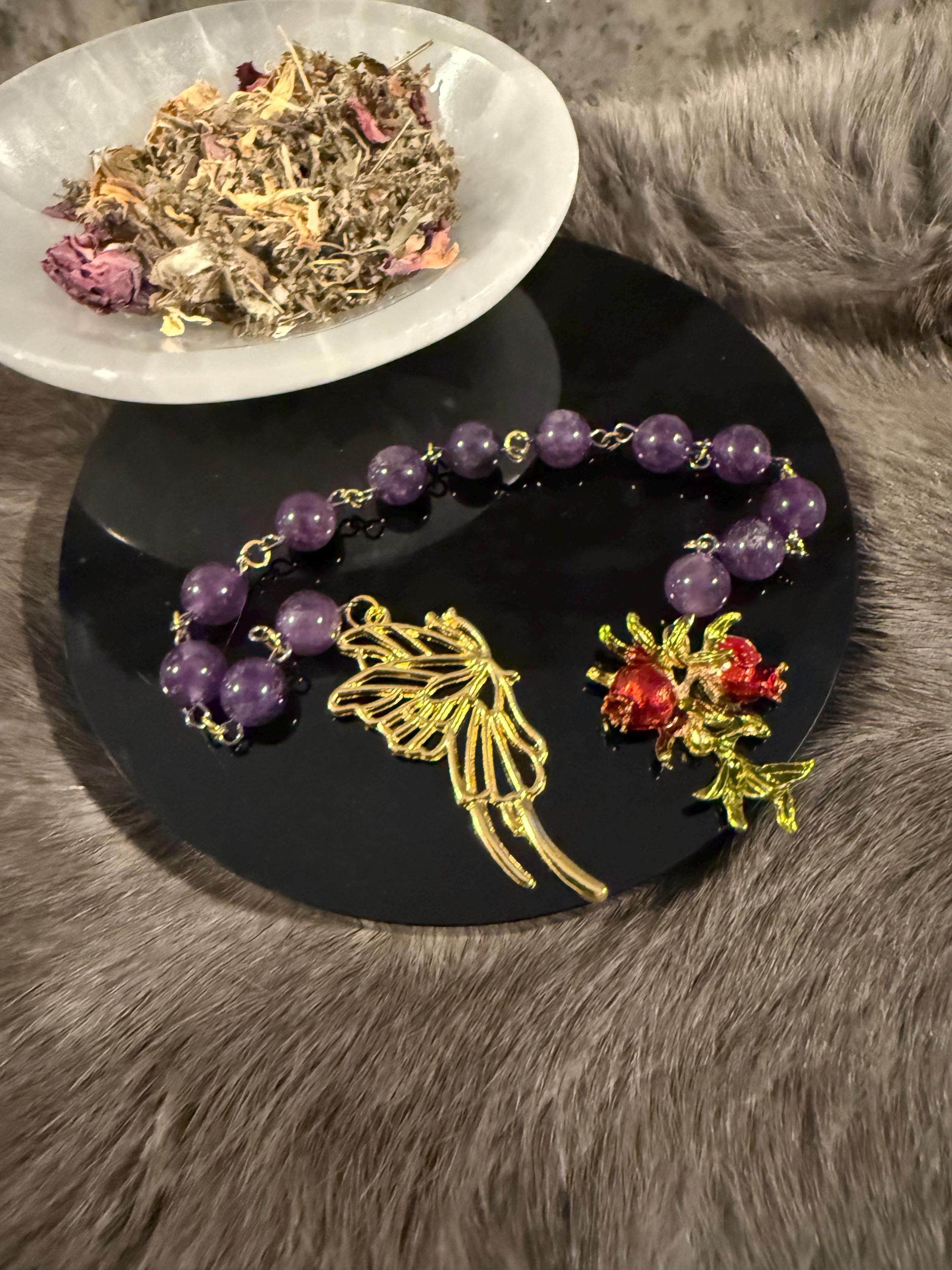 Persephone Diety Prayer Beads: Simple One Of A Kind Diety Prayer Bead Set