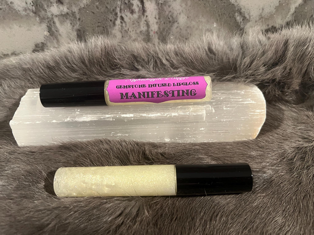 Witchy Gemstone Infused Lip Gloss: Vegan Crystal Healing