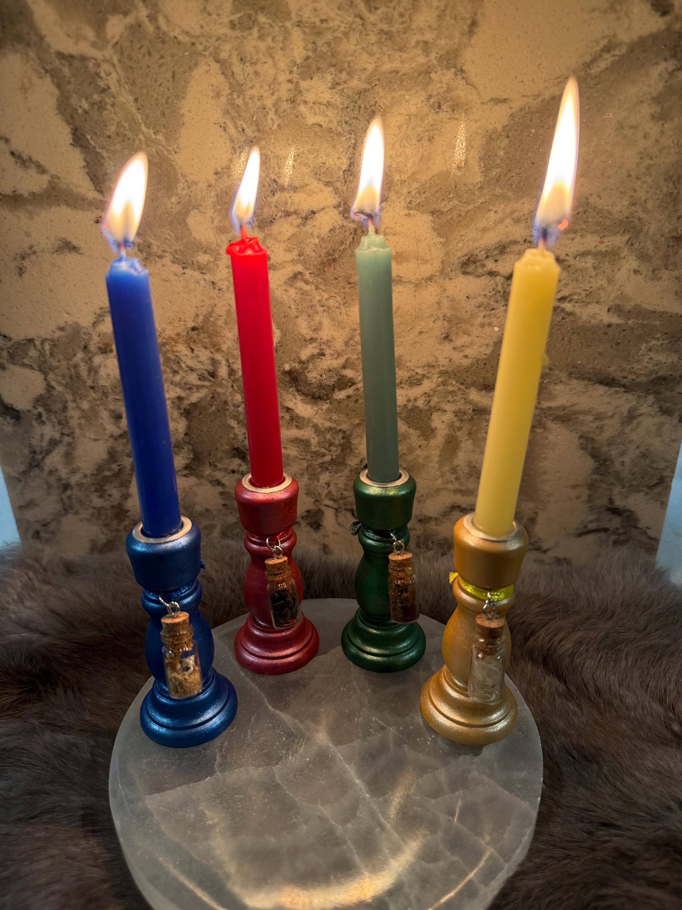 Elemental Magic Chime Candle Holders