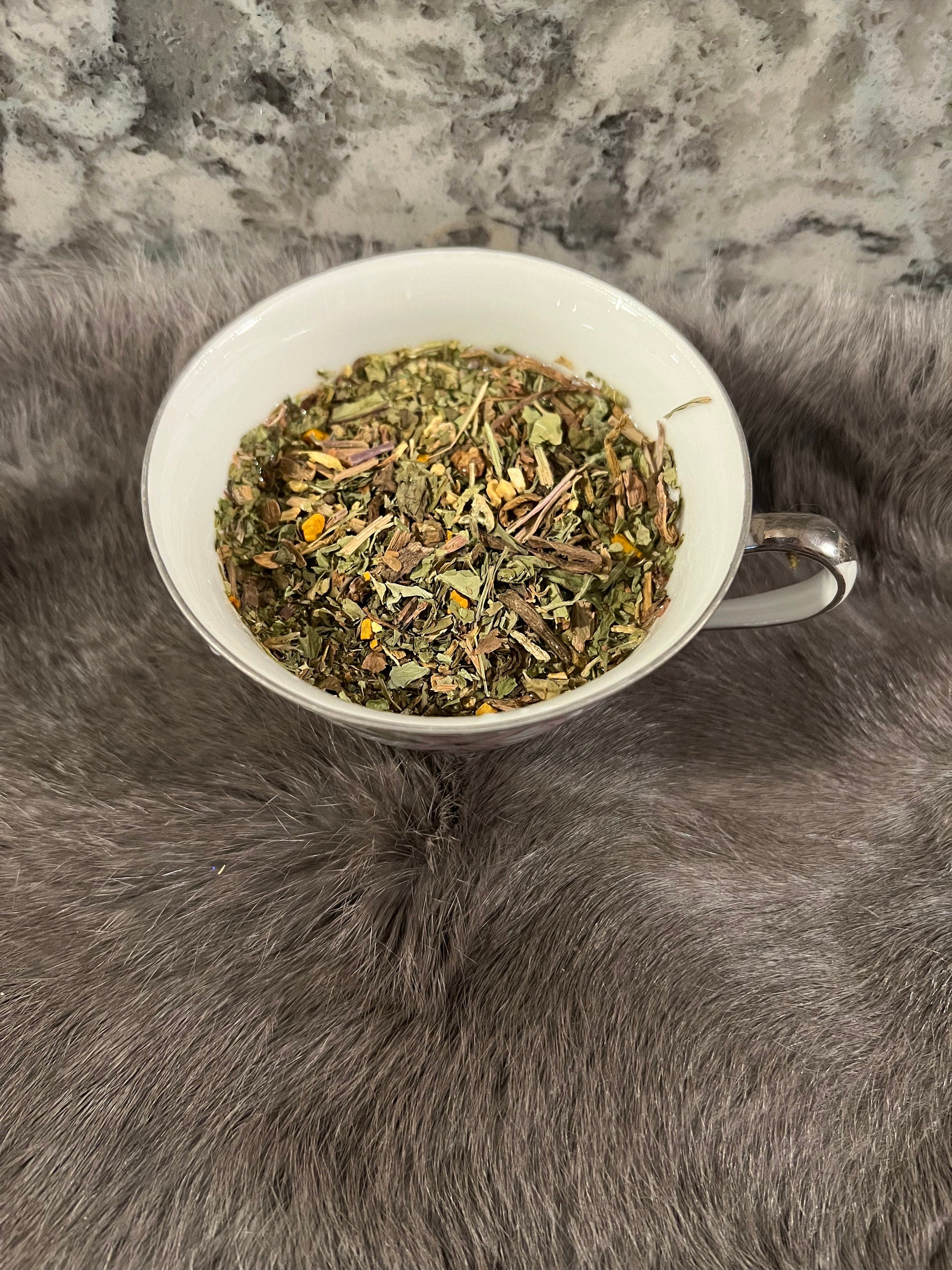 Organic Grounding Herbal Tea: Dandelion Root, Burdock, Ginger - 10oz Jar