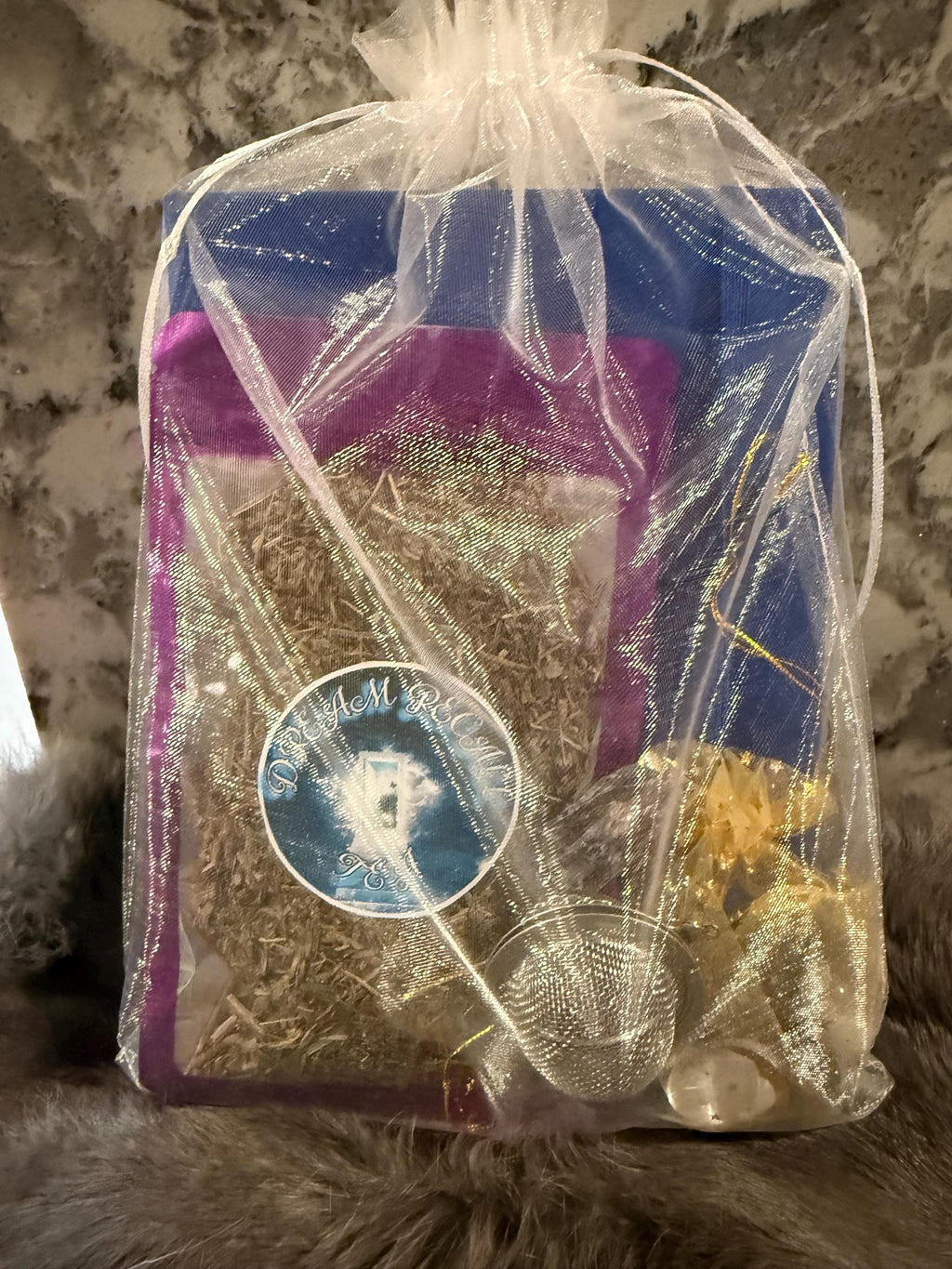 Dream Recall Gift Set: Dream Journal, Dream Recall Tea, Gemstone Tumbles