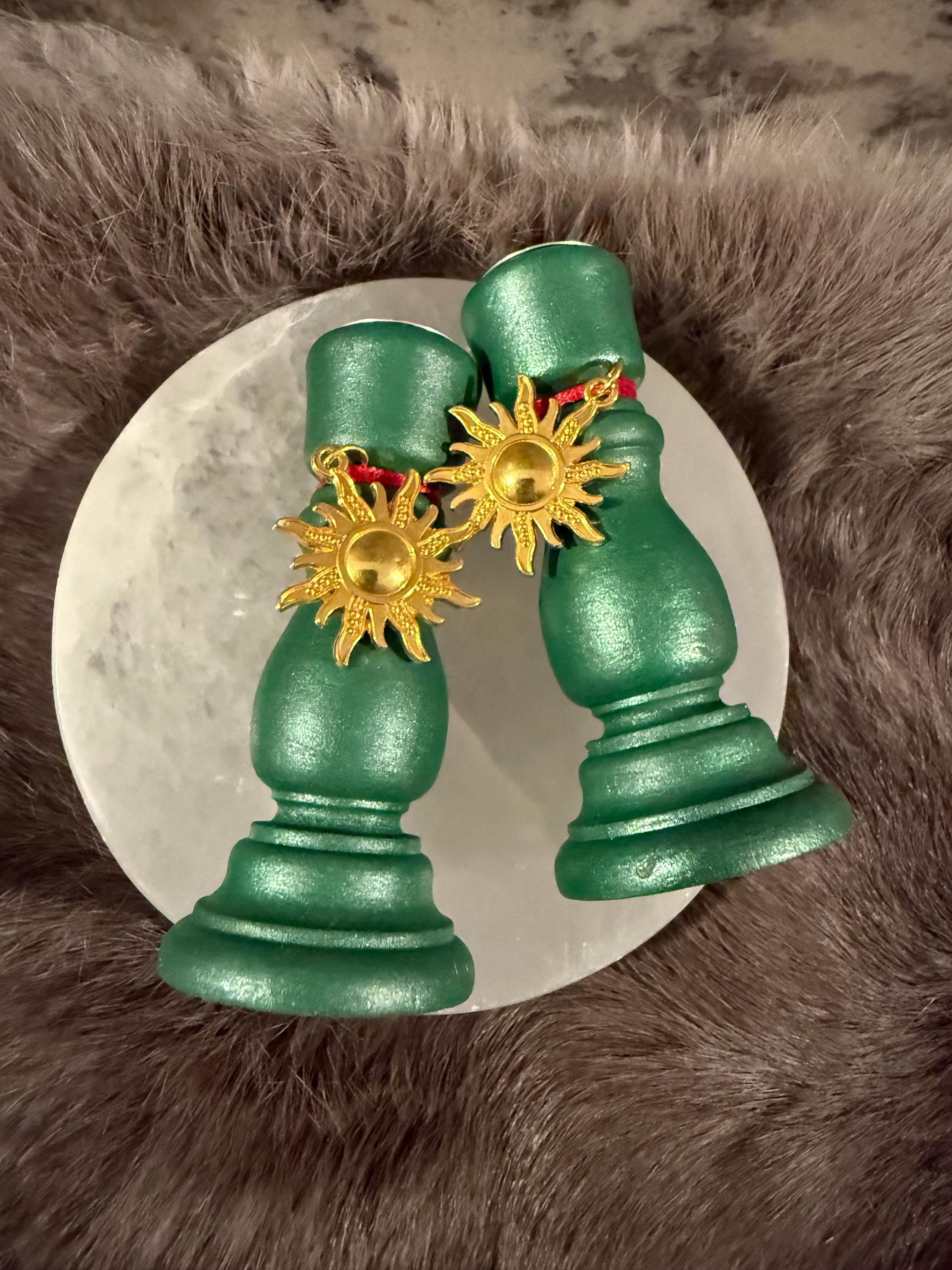 Wooden Yule Chime Candle Holder: Limited Edition Chime Candle Holder With Golden Sun Charm