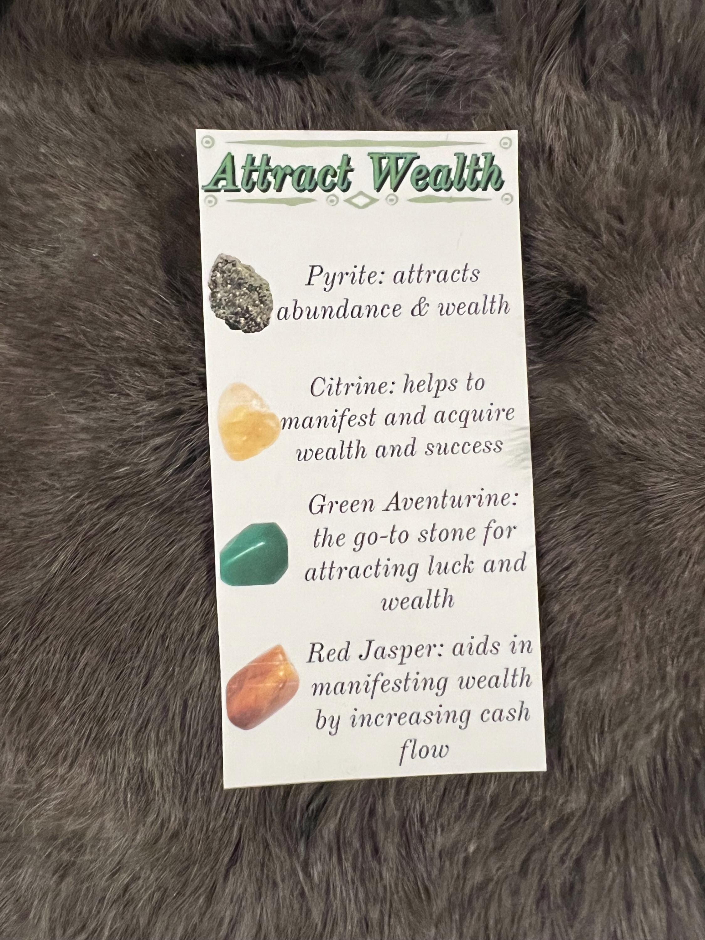 Wealth Gemstone Intention Kit: Pyrite, Citrine, Aventurine, Jasper