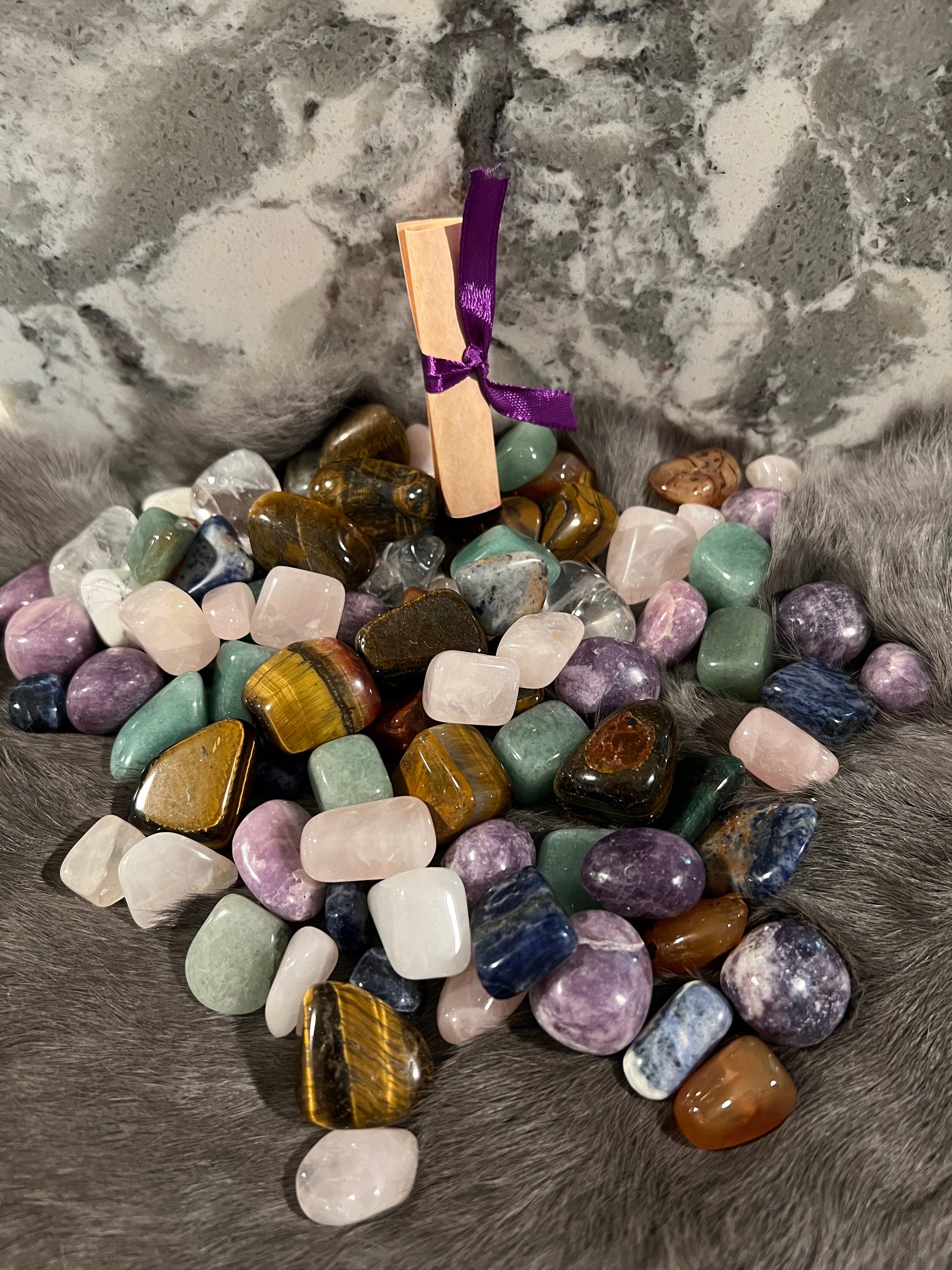 Intuitively Chosen Gemstone Tumble with Personalized Message