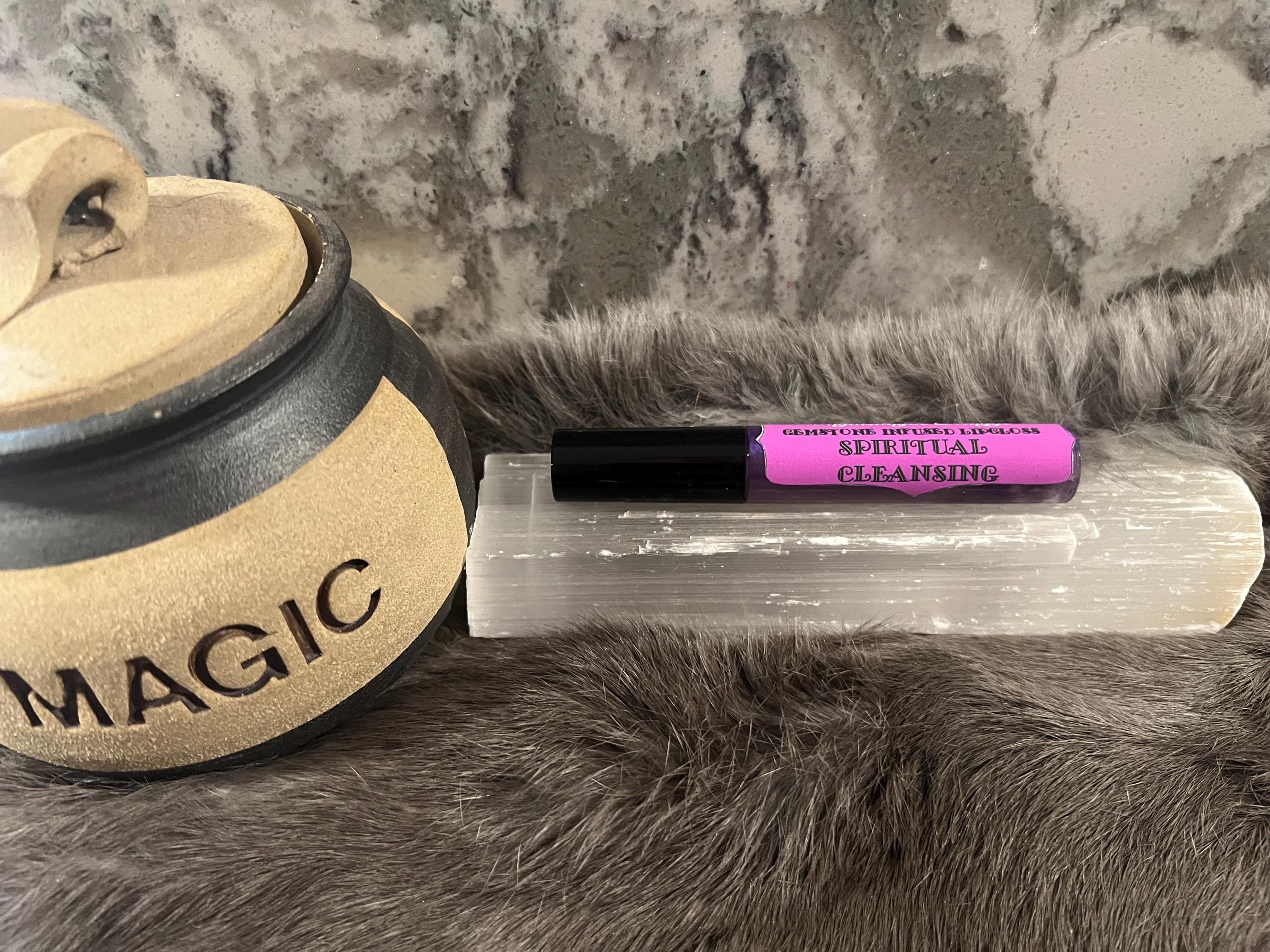 Witchy Lip Gloss: Amethyst Gemstone Infused, Vegan Spiritual Cleansing