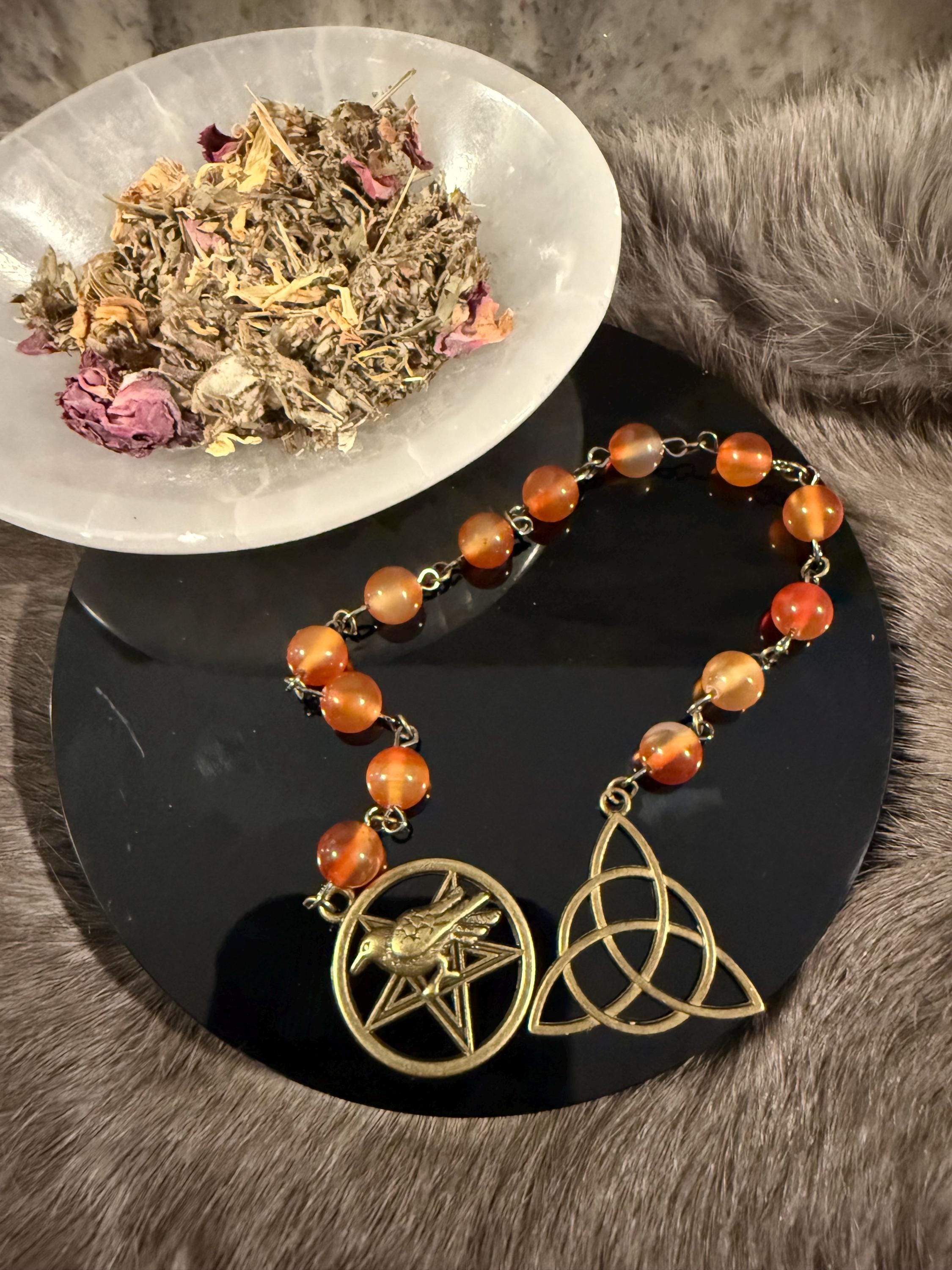 The Morrigan Diety Prayer Beads: Simple One Of A Kind Diety Prayer Bead Set