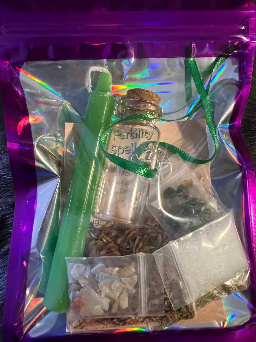 Fertility Spell Jar DIY Kit: Moonstone, Herbs, Charm Bottle