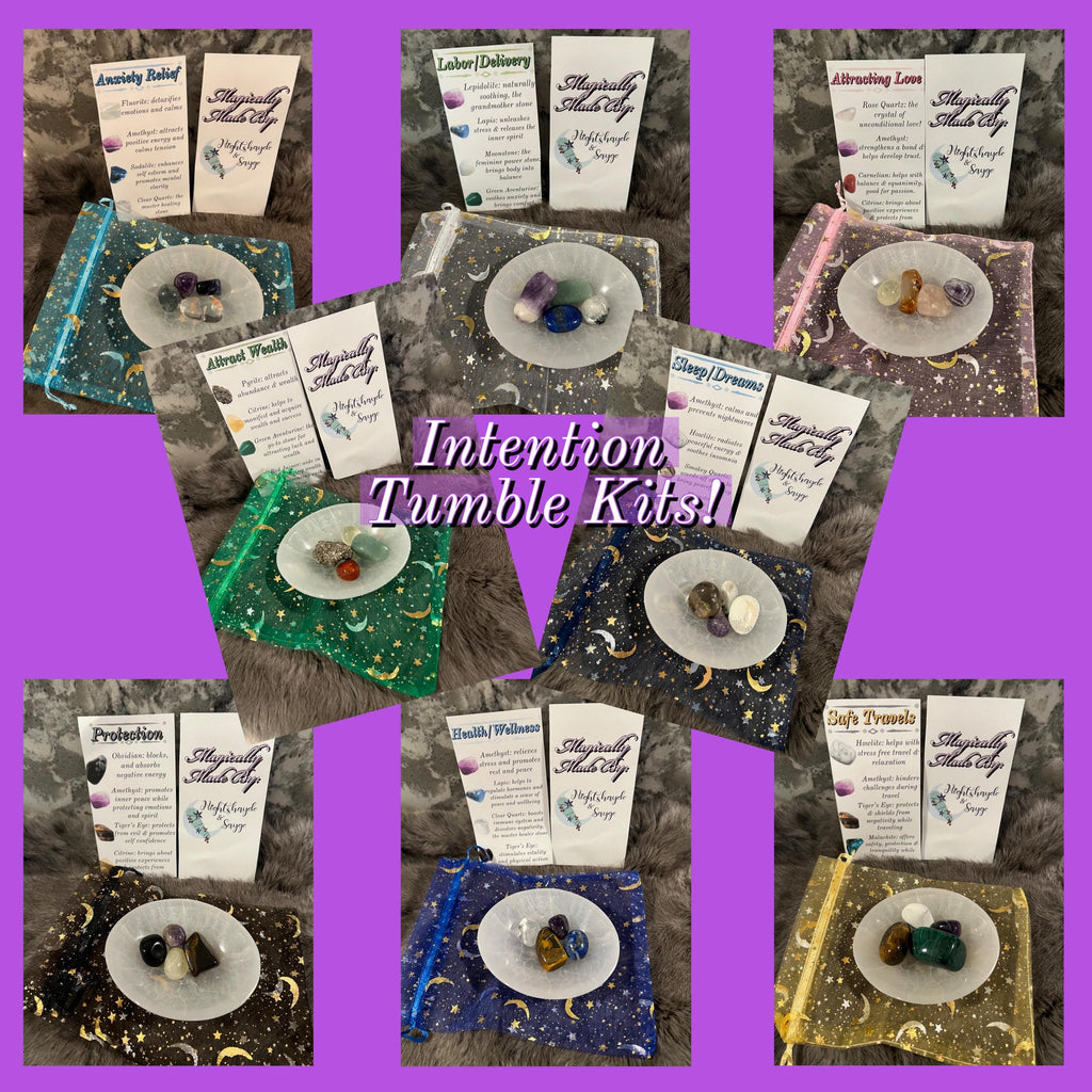 Sleep Crystal Kit: Amethyst, Howlite, Quartz & Moonstone Tumbles