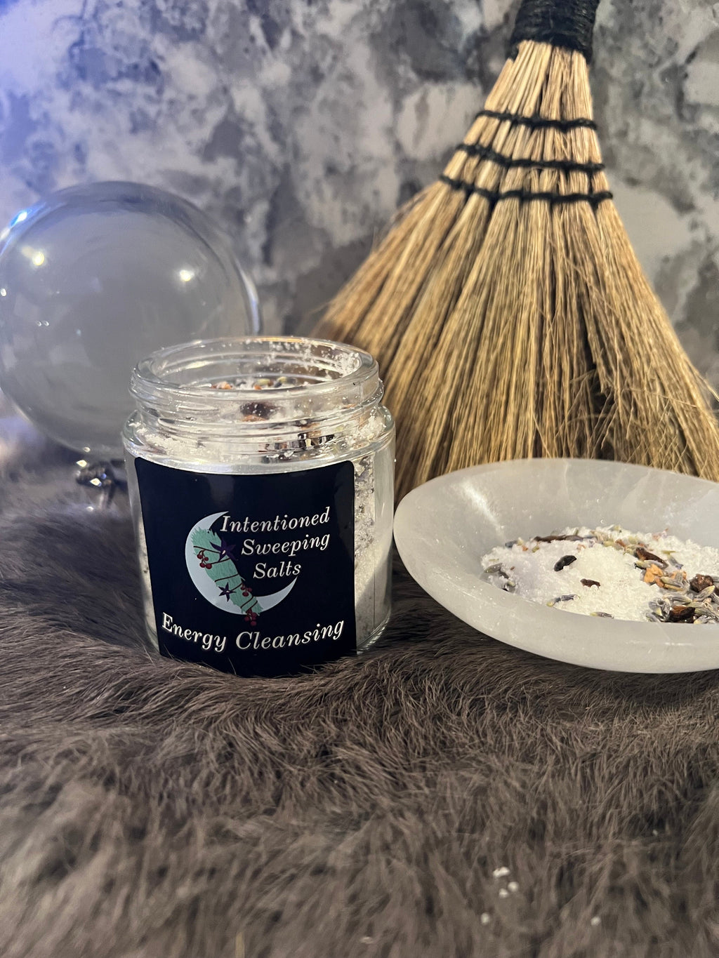 Herbal Sweeping Salts: Cleansing Ritual, Witchy Home Warding (4oz)