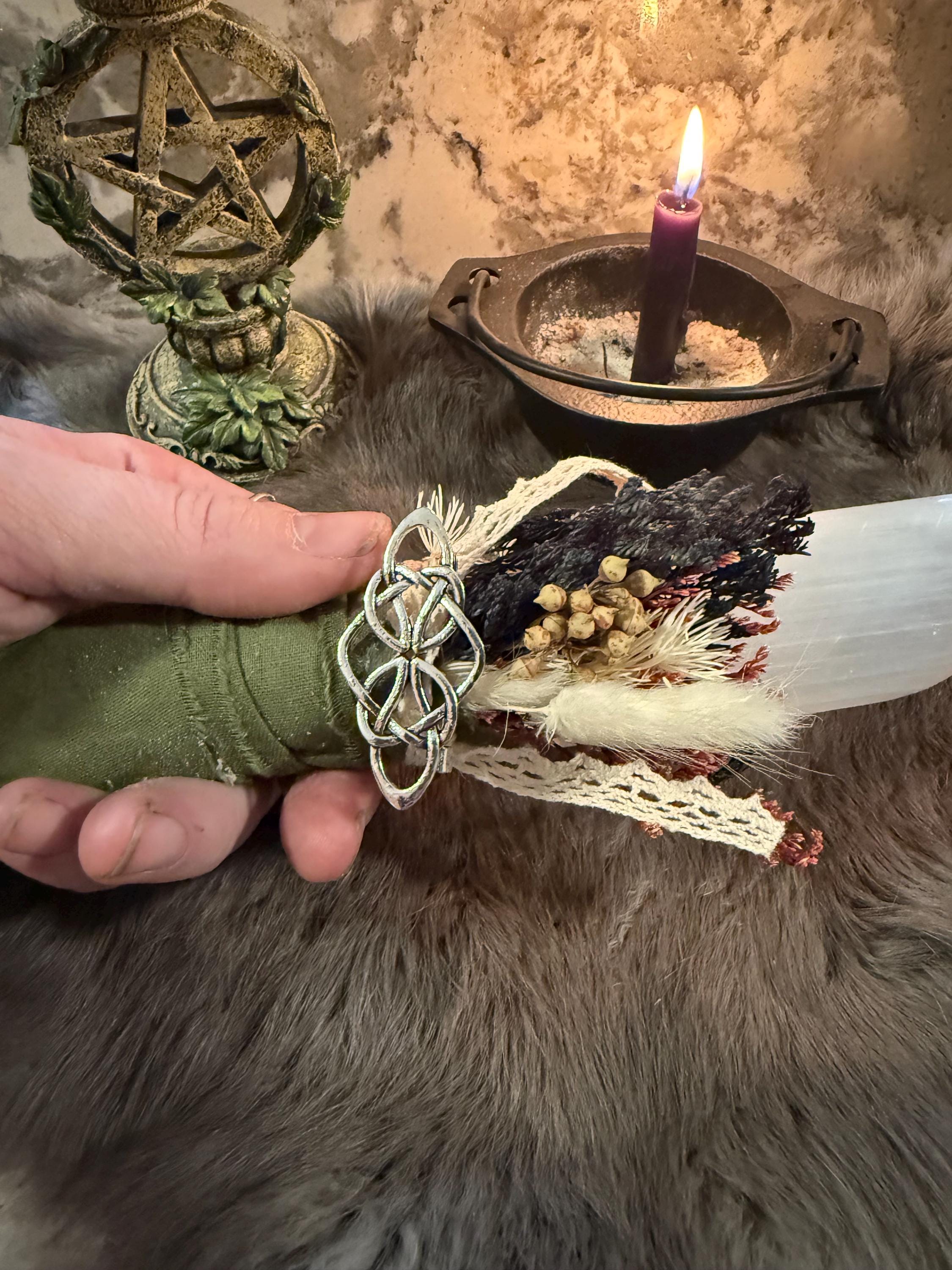 One of a Kind Selenite Altar Athame