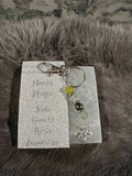 Gemstone Manifestation Keychain: Witchy Intention Charm