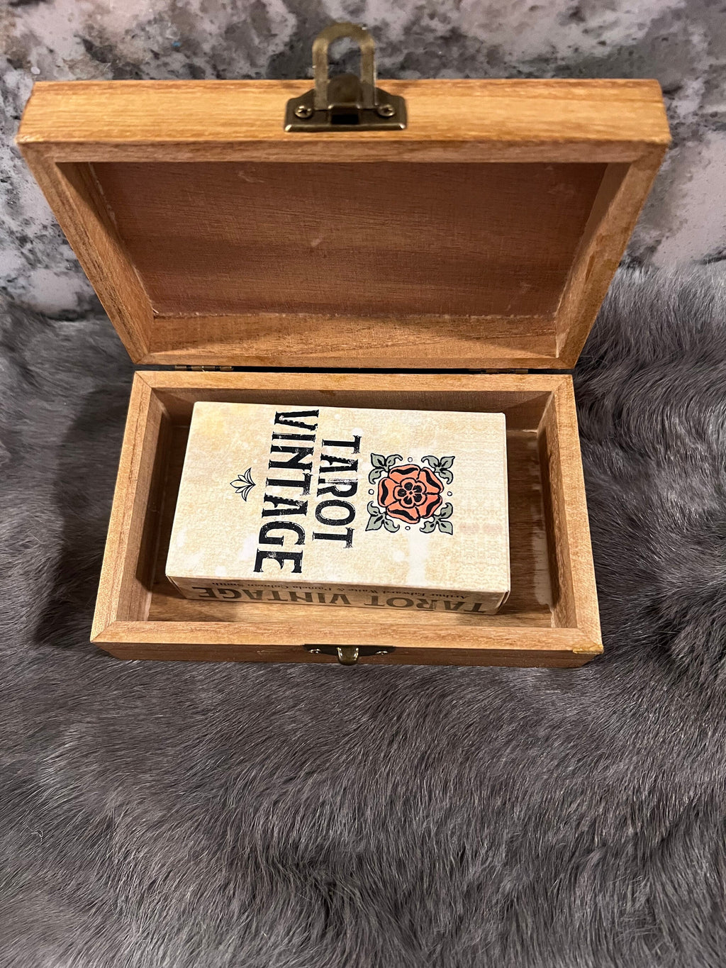 Etched Wood Tarot Card Box: Altar Storage (6x3.8 inches)