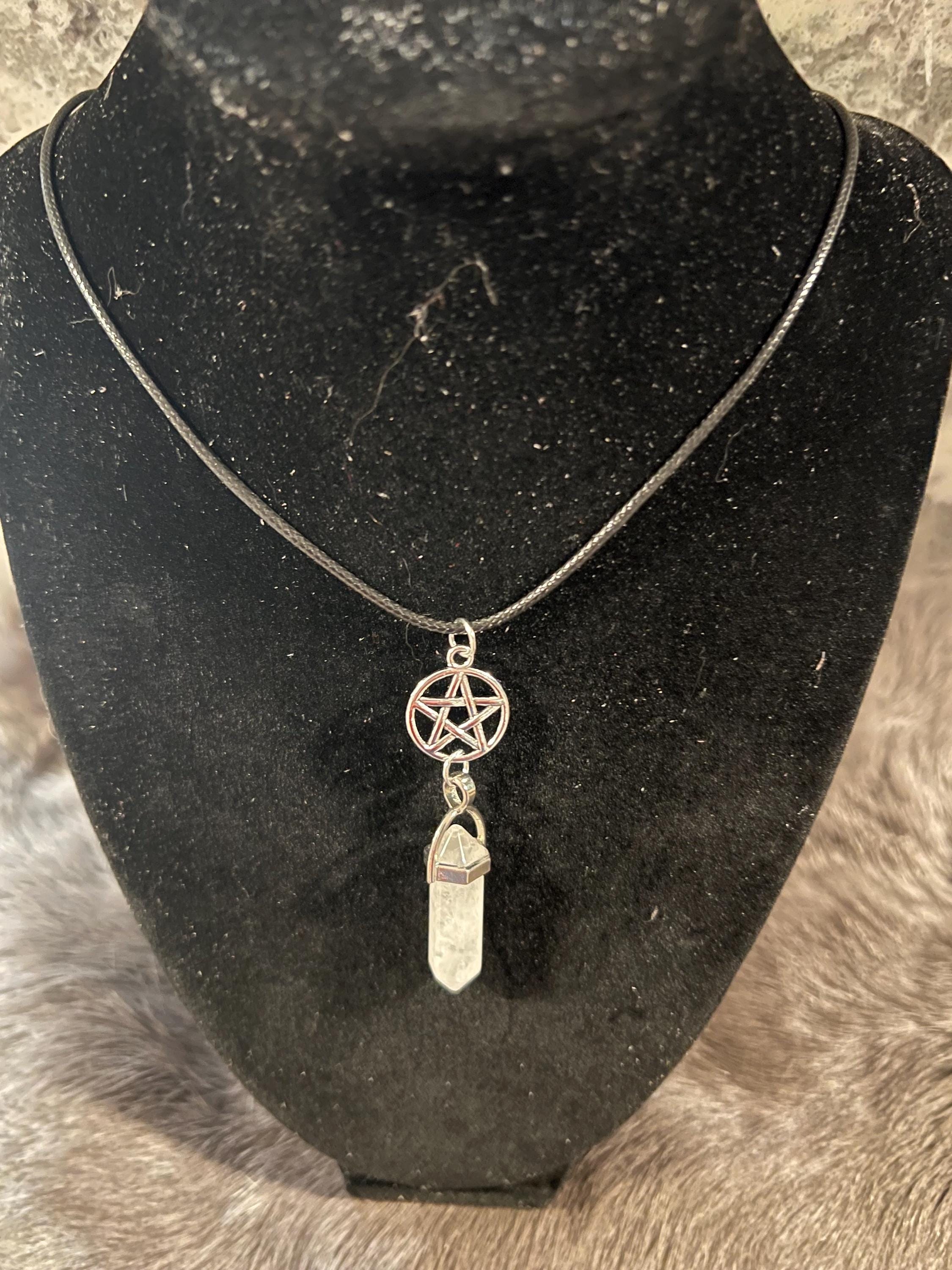 Quartz Pentacle Necklace: Witchy Pagan Jewelry
