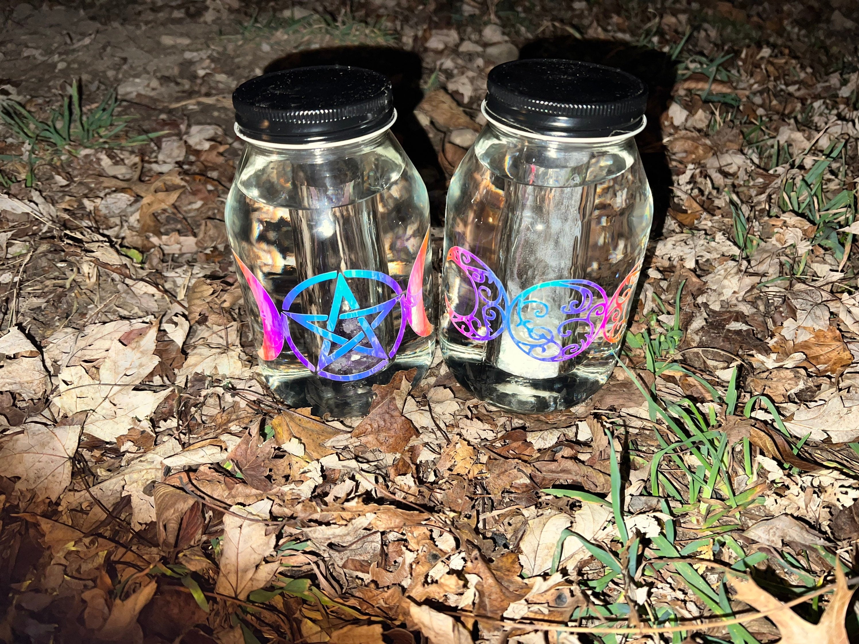 Moon Water Jar: Gemstone Infusion Vessel, Witchcraft Altar Decor