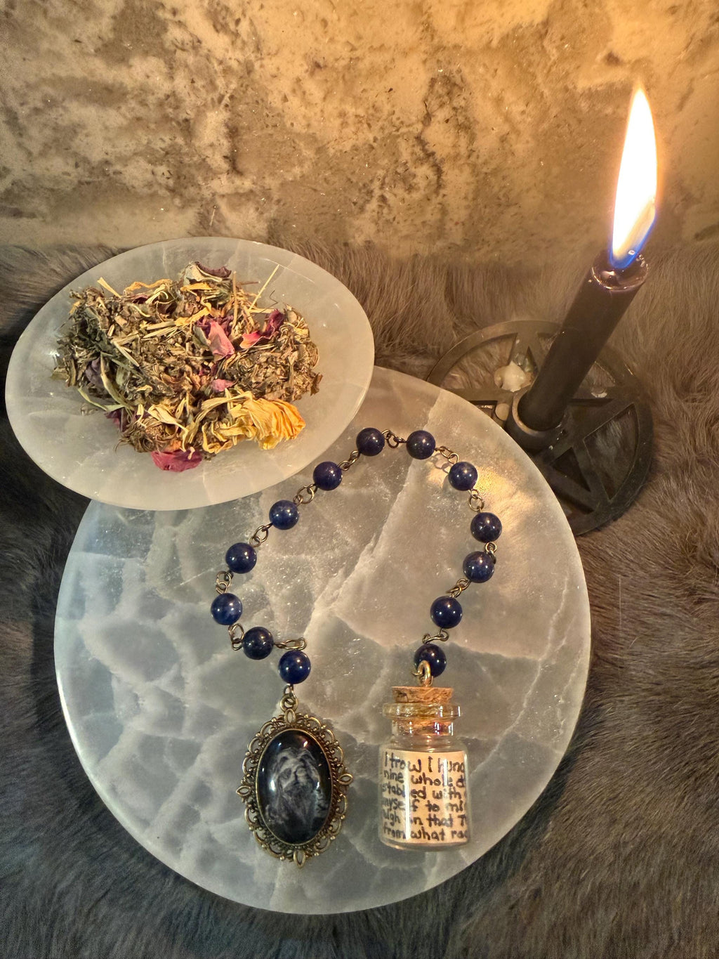 Odin Prayer Beads: Lapis Lazuli Norse Deity Set
