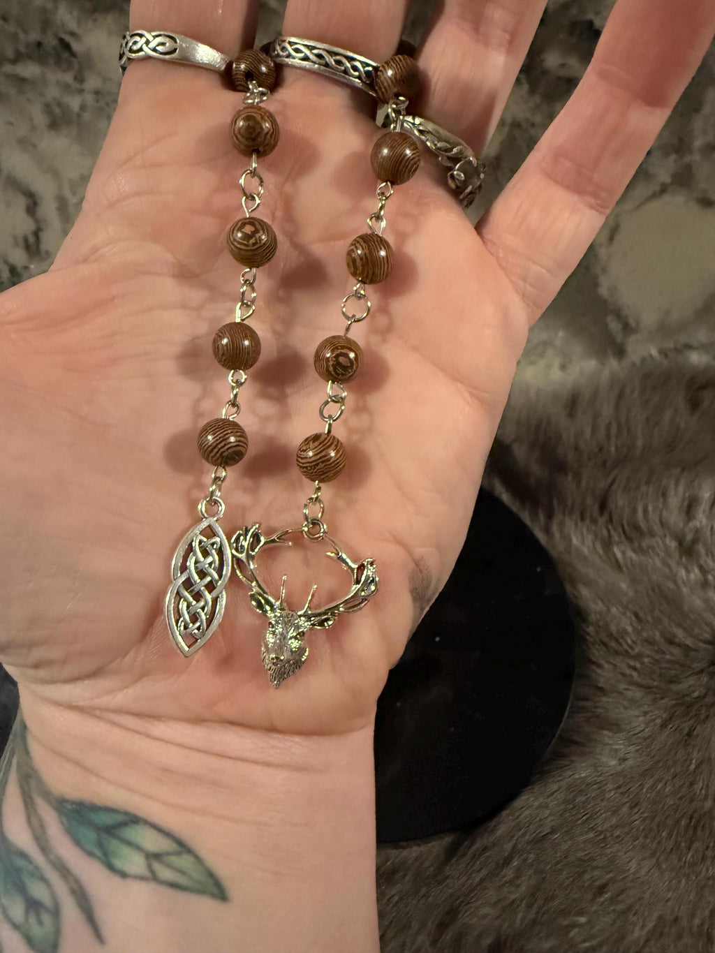 Cernunnos Diety Prayer Beads: Simple One Of A Kind Diety Prayer Bead Set