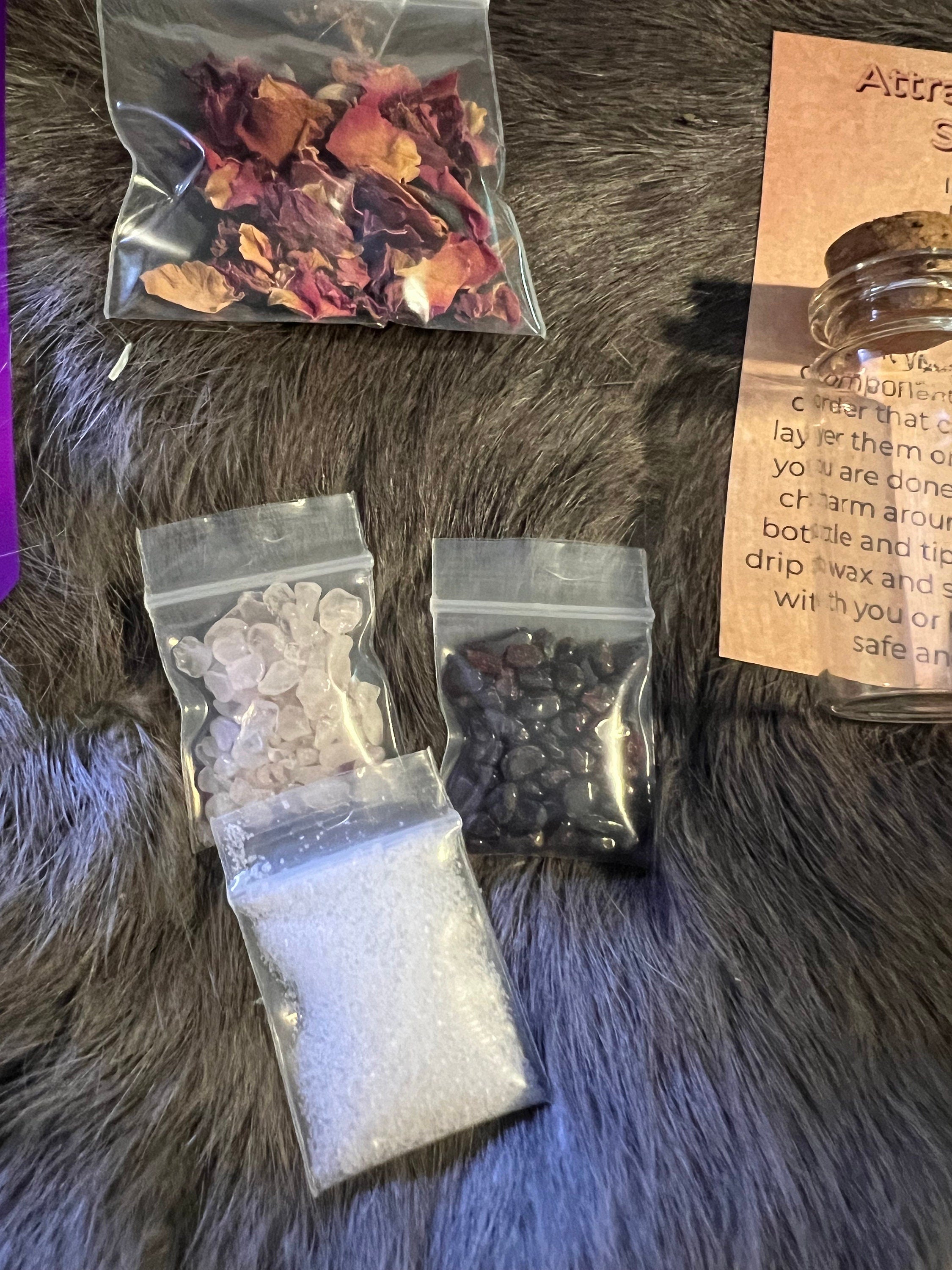 DIY Love Spell Jar Kit: Rose Quartz, Herbs, Candle & Charm