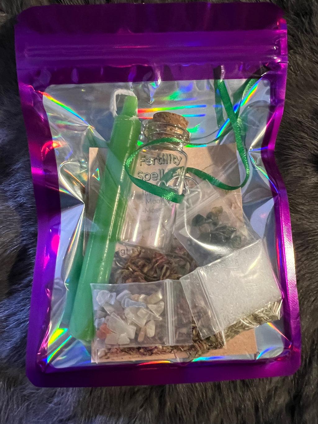 Fertility Spell Jar DIY Kit: Moonstone, Herbs, Charm Bottle