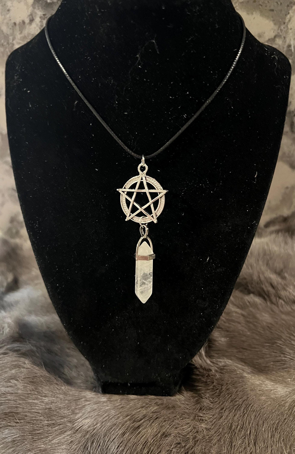 Quartz Pentacle Necklace: Witchy Pagan Jewelry