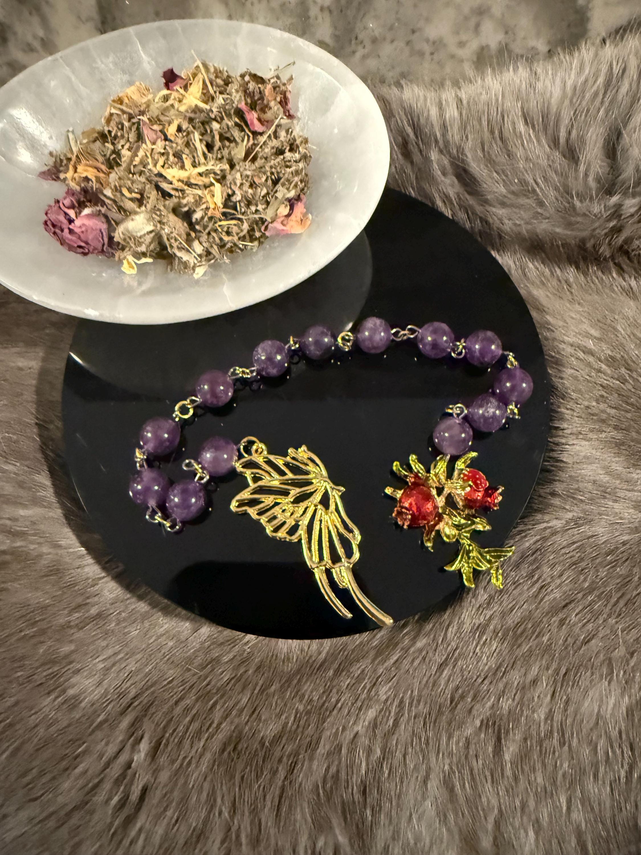 Persephone Diety Prayer Beads: Simple One Of A Kind Diety Prayer Bead Set