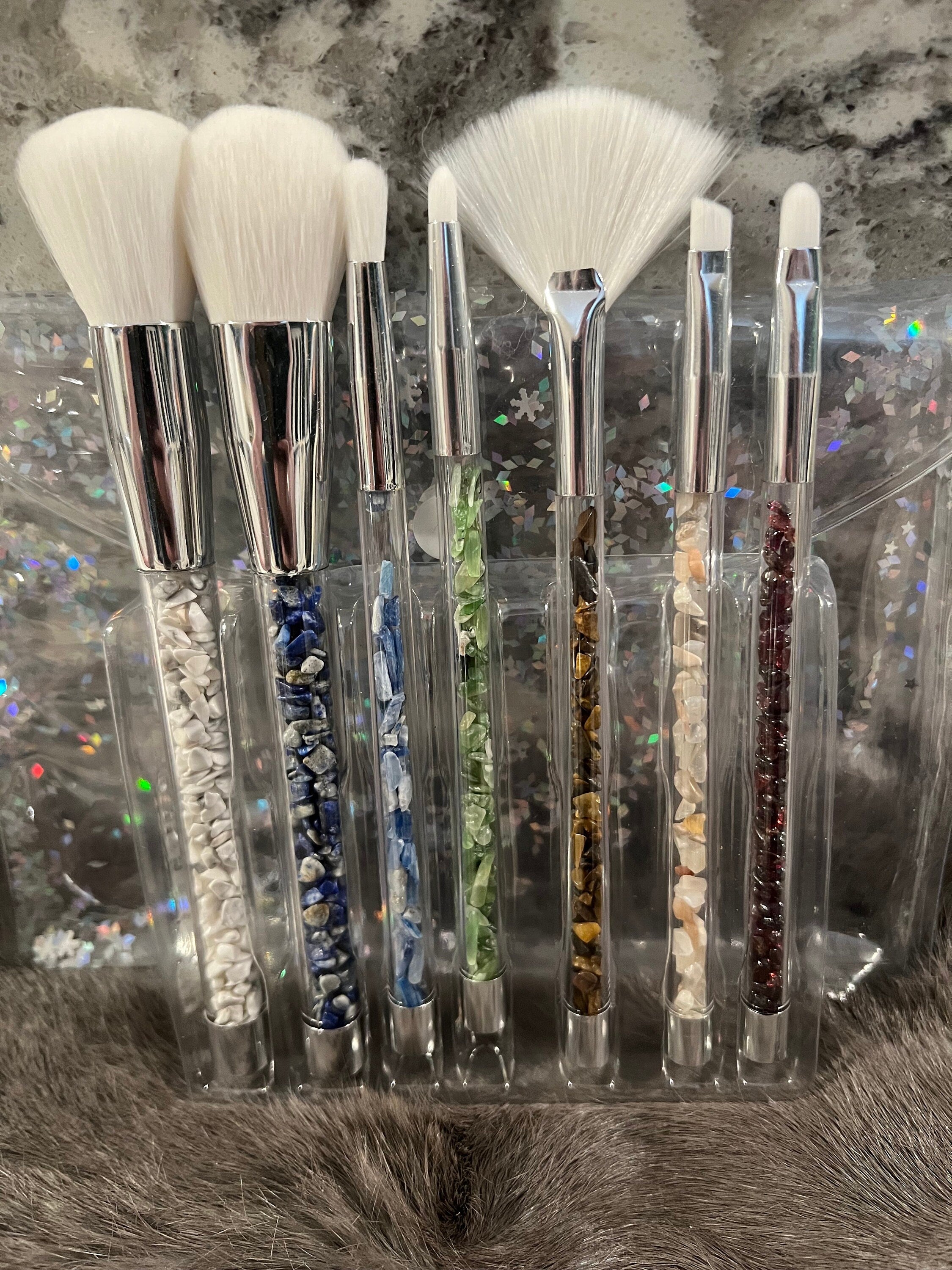 Gemstone Makeup Brush Set: Chakra Crystal Brush Collection