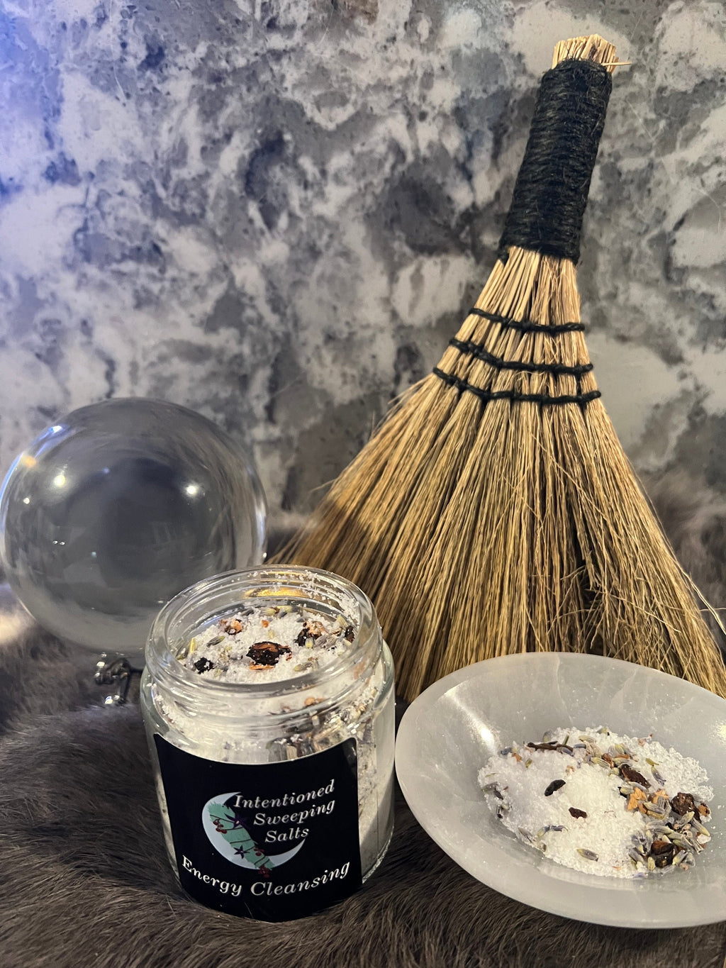 Herbal Sweeping Salts: Cleansing Ritual, Witchy Home Warding (4oz)