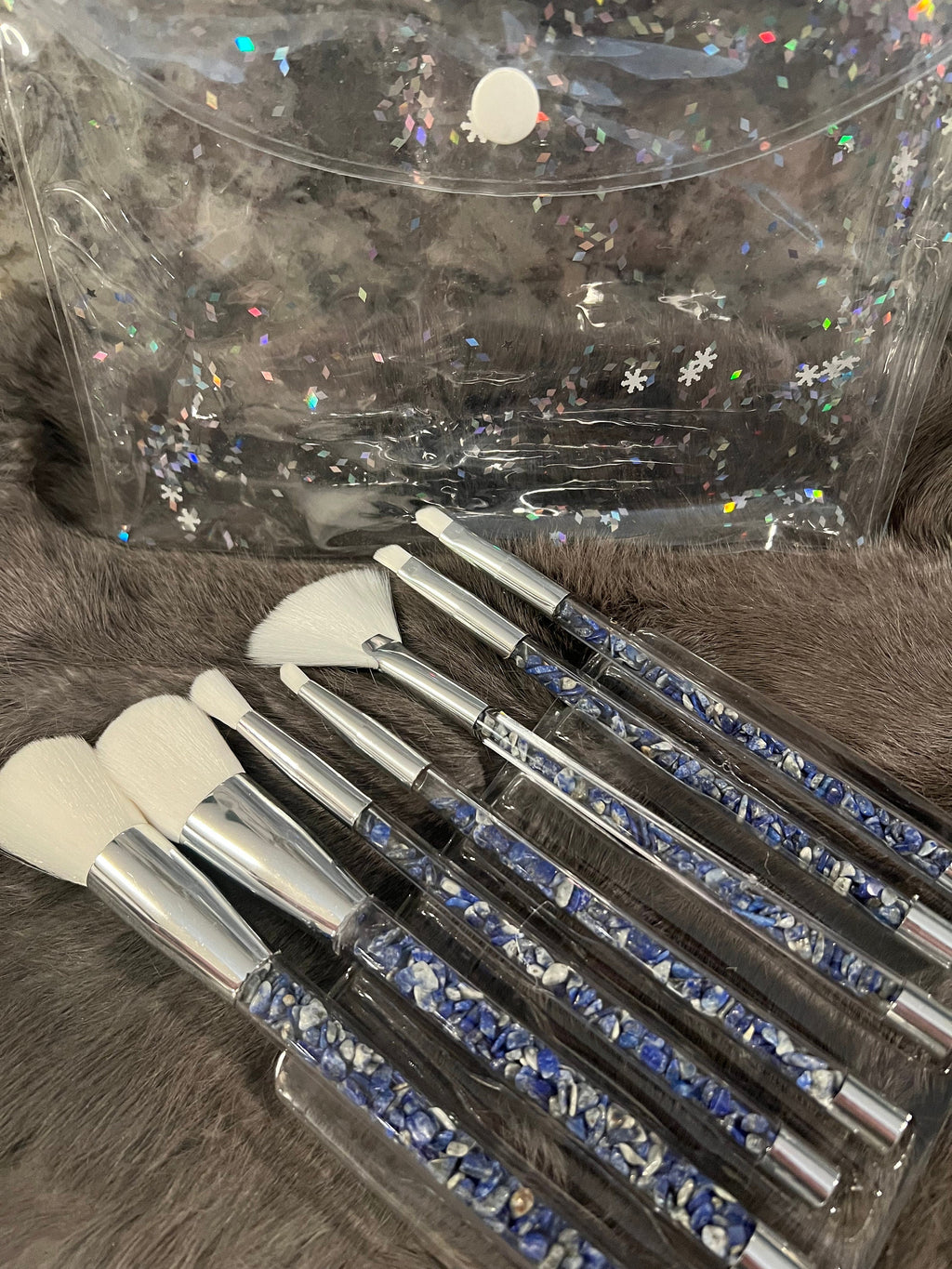 Lapis Lazuli Gemstone Makeup Brush Set - Witchy Vibes
