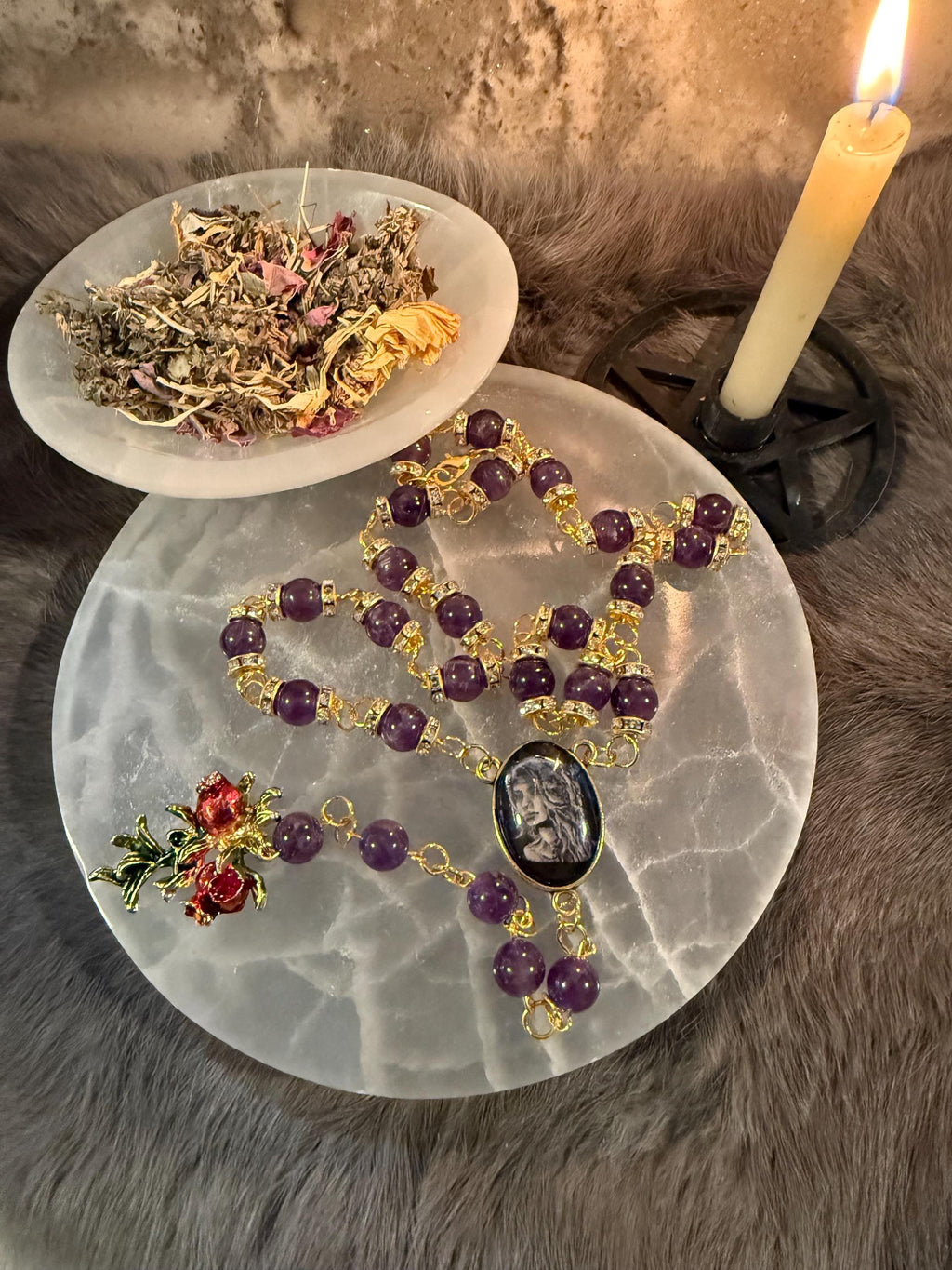 Persephone Diety Rosary: One Of A Kind Diety Prayer Bead Set
