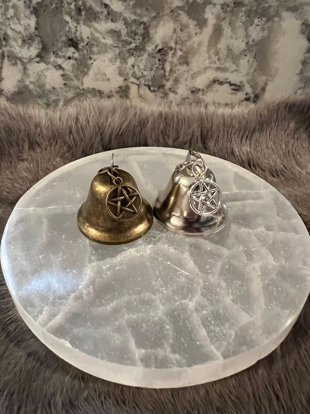 Large Altar Bell with Pentacle Charm - Witchcraft Tool