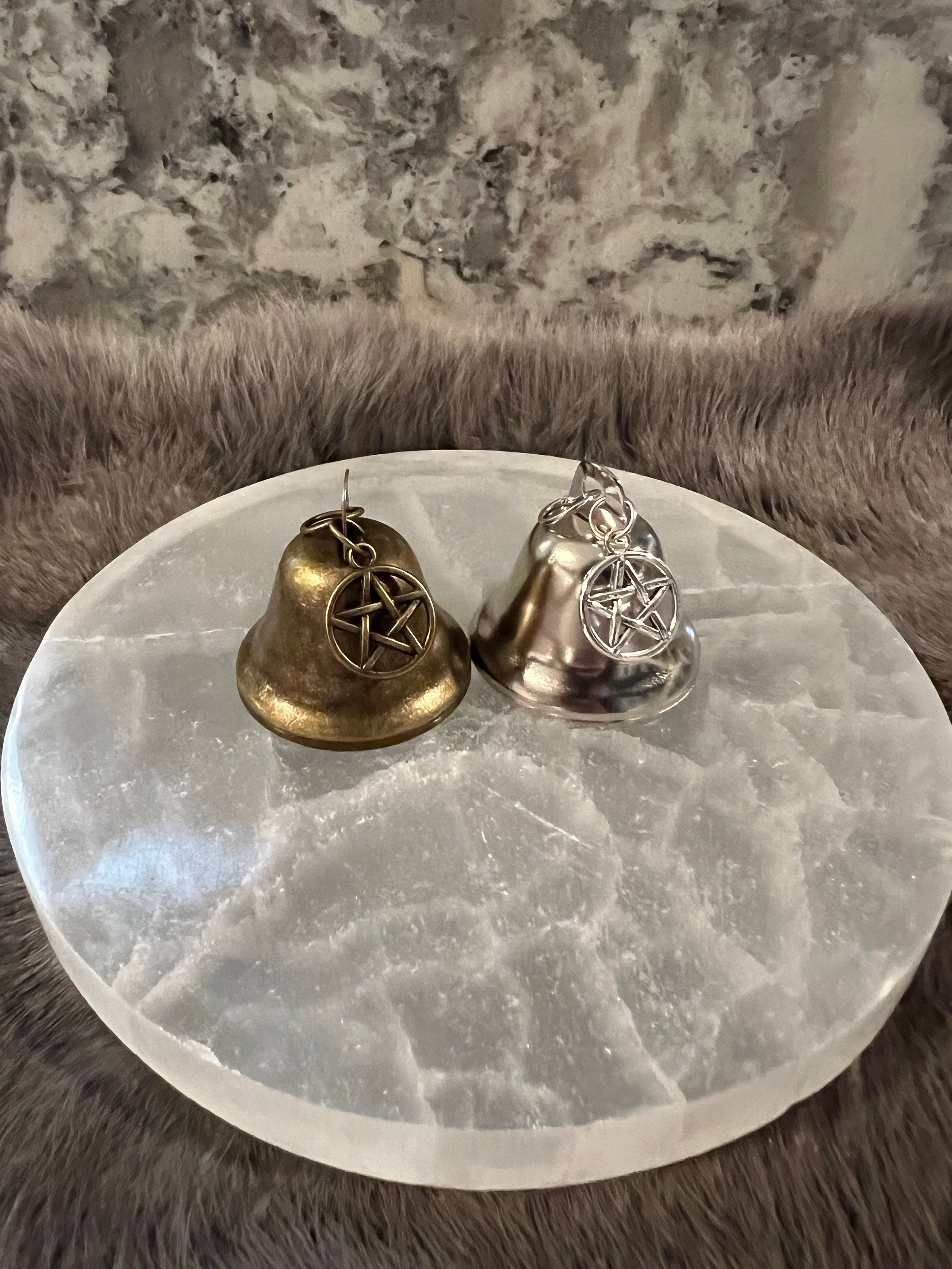 Large Altar Bell with Pentacle Charm - Witchcraft Tool