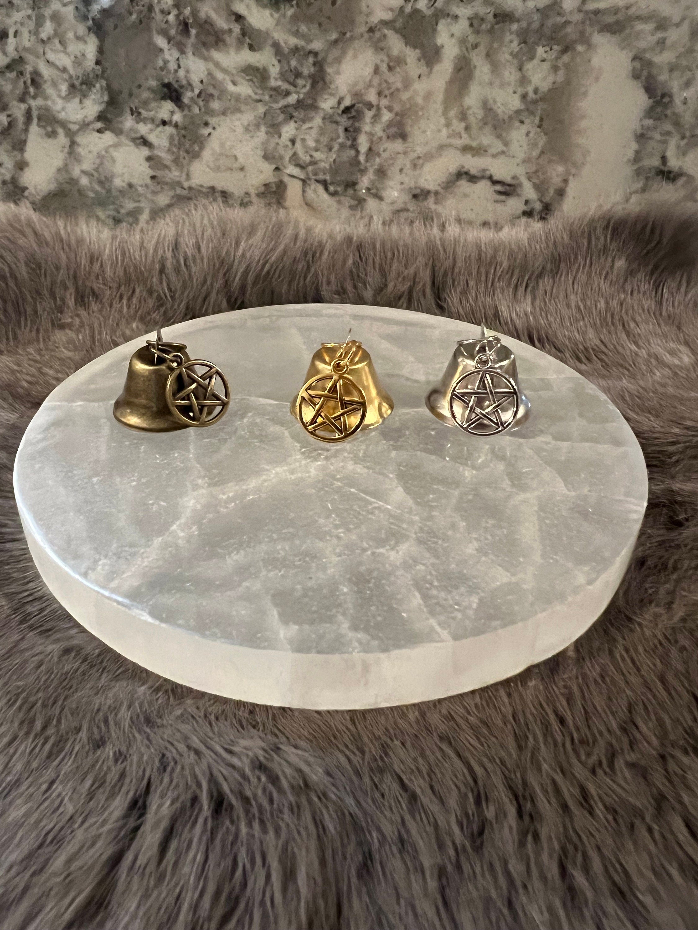 Small Altar Bell with Pentacle Charm - Witchcraft Tool