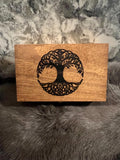 Etched Wood Tarot Card Box: Altar Box with Tree of Life