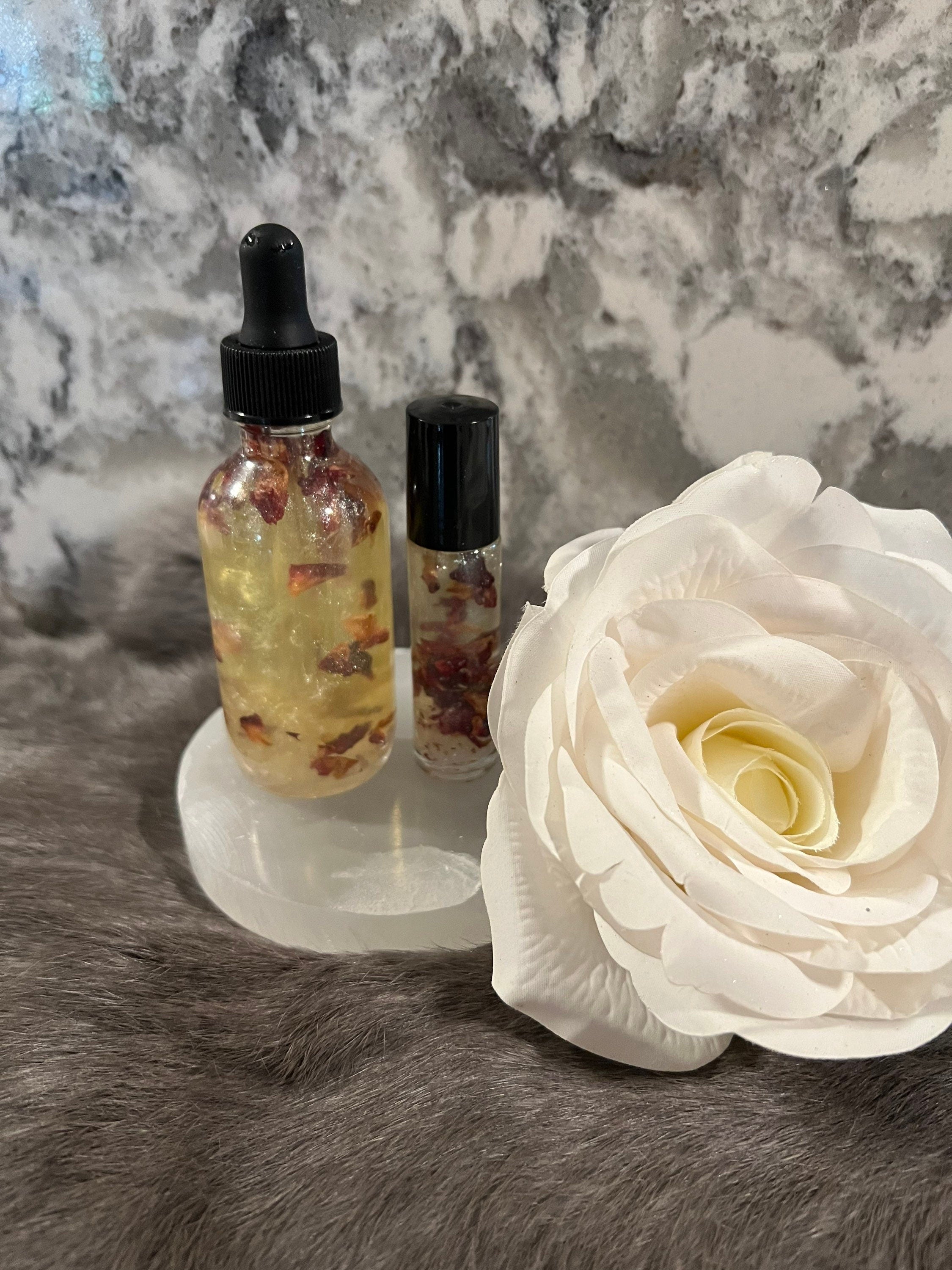 Rose Quartz Love Spell Oil – Herb Infused Attraction Oil