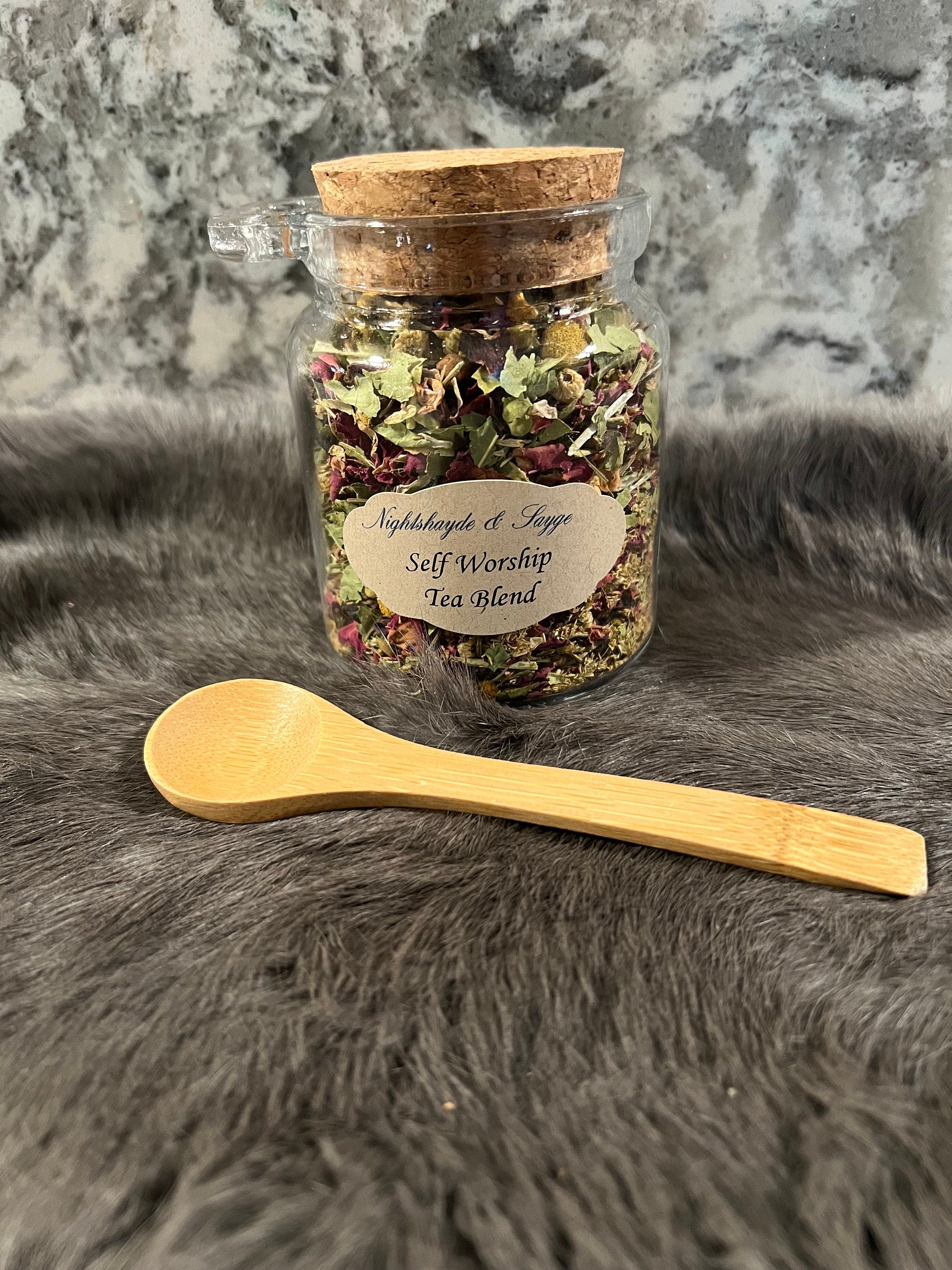 Self Love Herbal Tea: Organic Chamomile, Rose & Hibiscus (10oz Jar)
