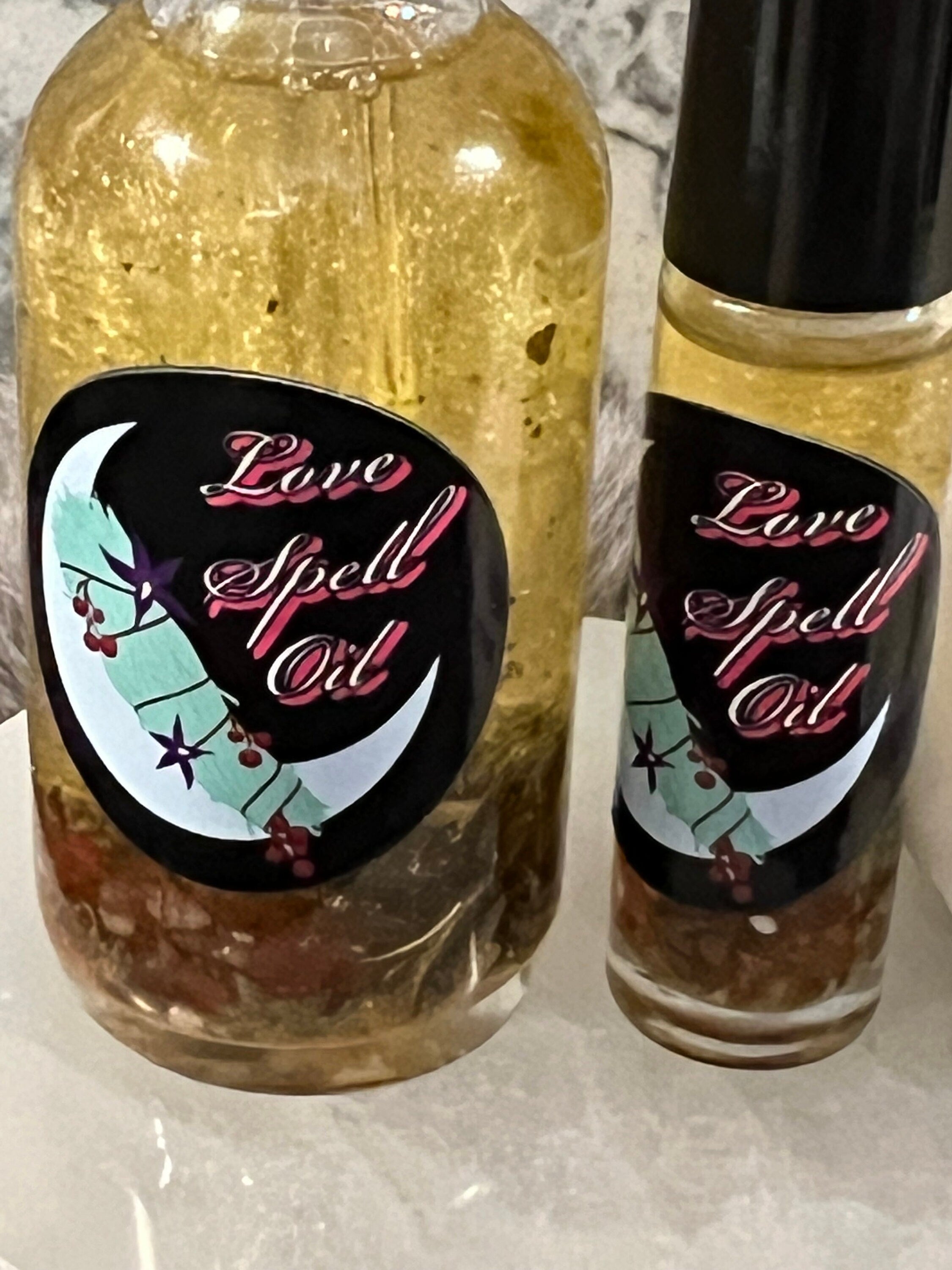 Love Spell Oil: Herb Infused Attraction Oil with Rose & Carnelian