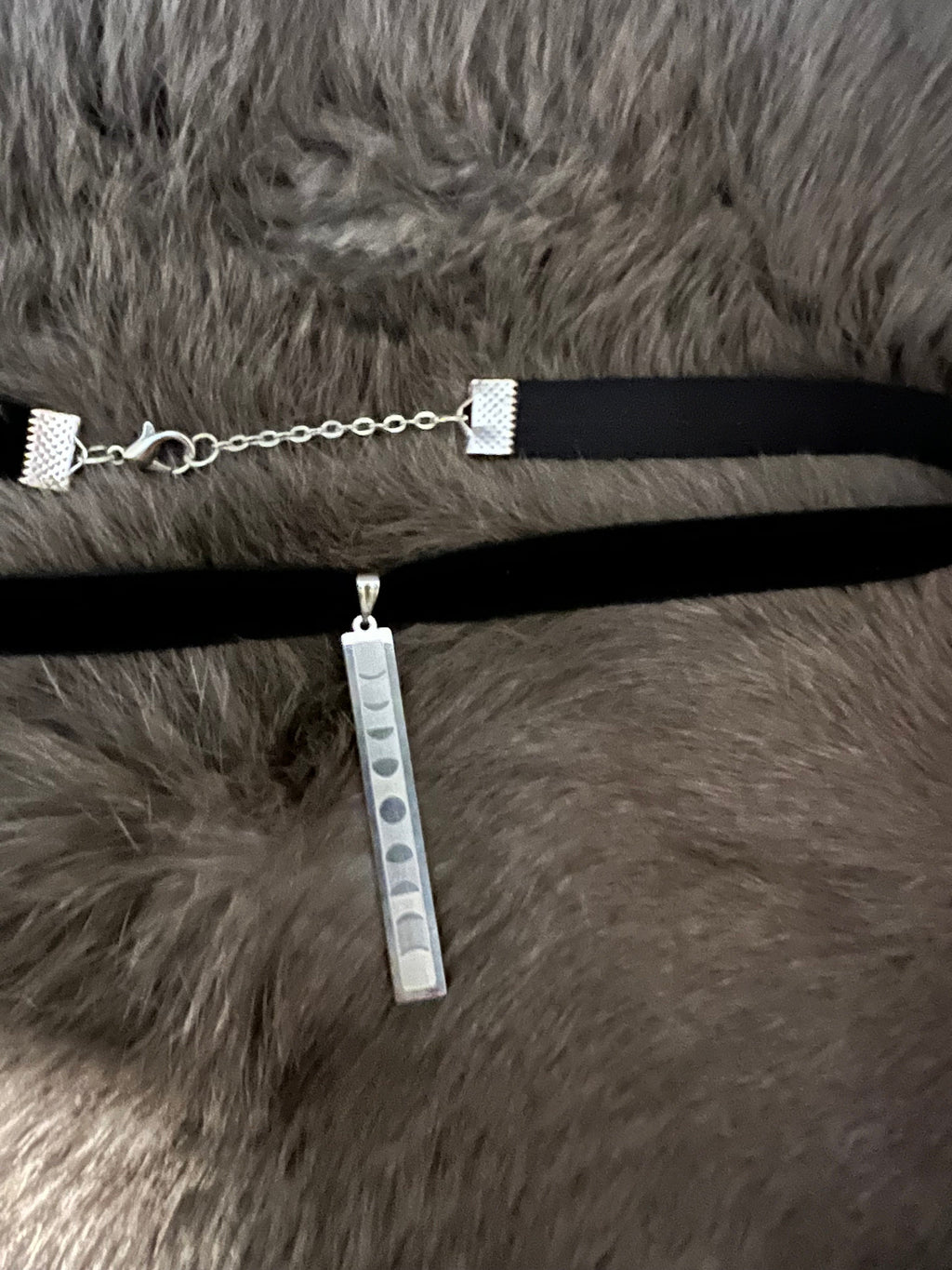 Moon Phases Pendant: Witchy Velvet Choker Necklace