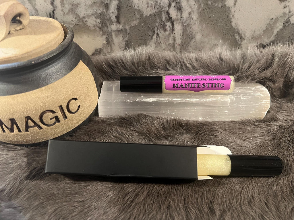 Witchy Gemstone Infused Lip Gloss: Vegan Crystal Healing