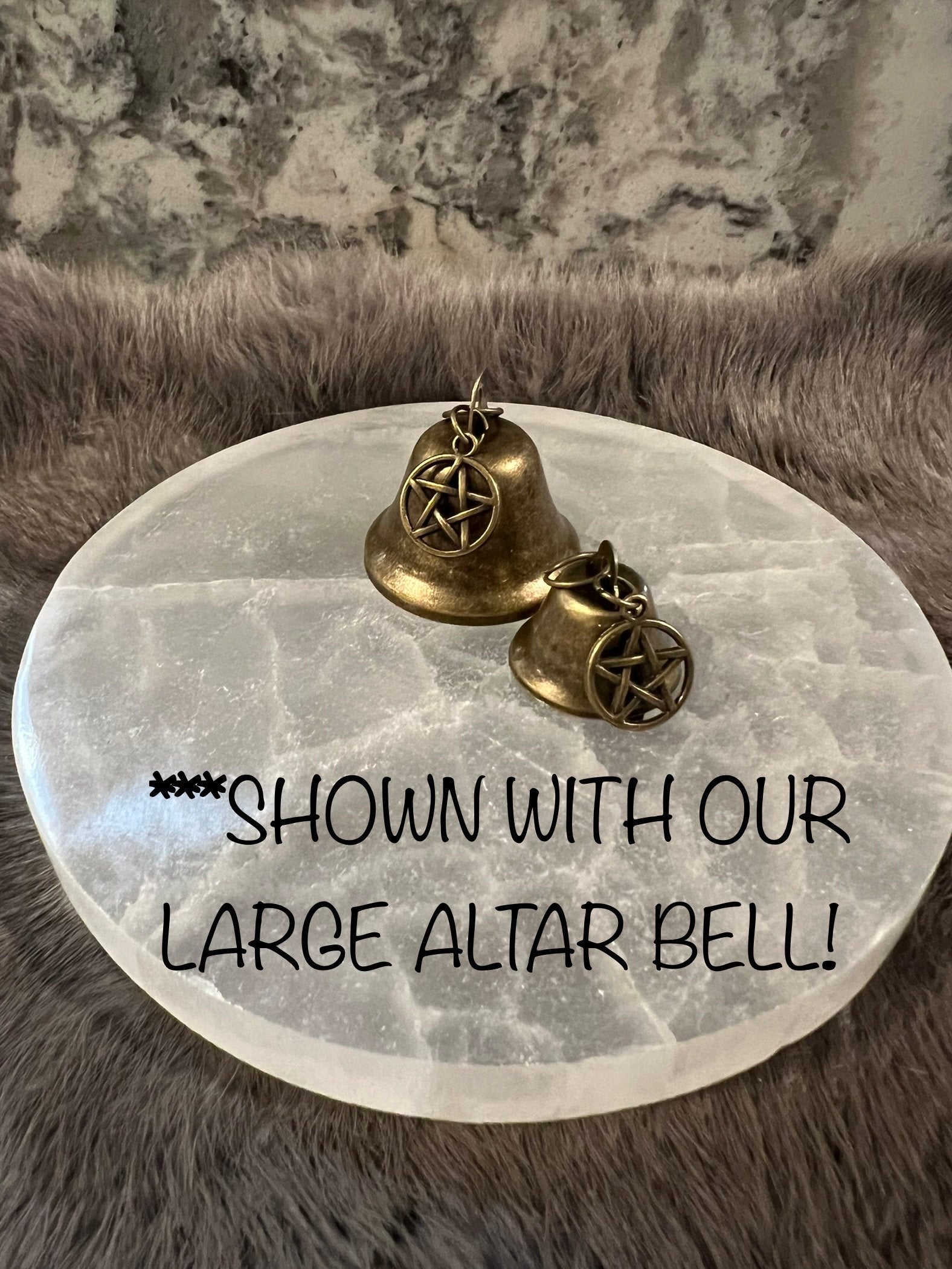 Small Altar Bell with Pentacle Charm - Witchcraft Tool