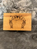 Etched Wood Tarot Card Box: Altar Storage (6x3.8 inches)