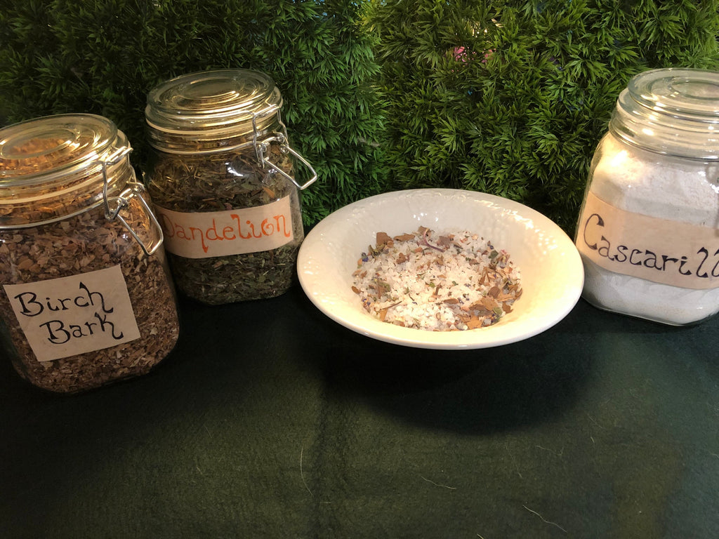 Sabbat Ritual Salt: Altar Bottle with Herbs & Pentacle Charm