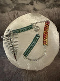 Metal Spiral Divination Pendulum: Dragon Scale Beaded Scrying Tool