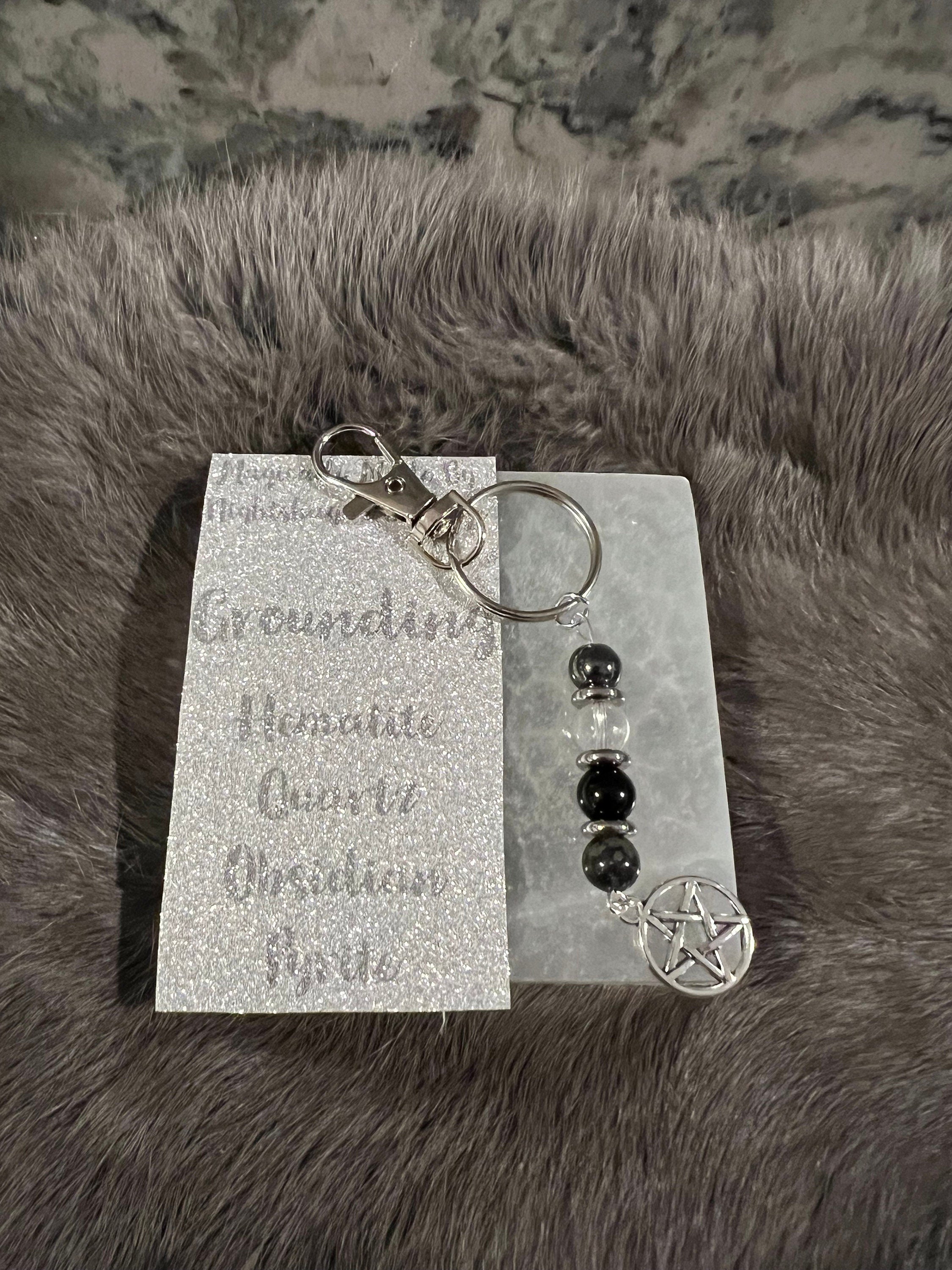Gemstone Manifestation Keychain: Witchy Intention Charm