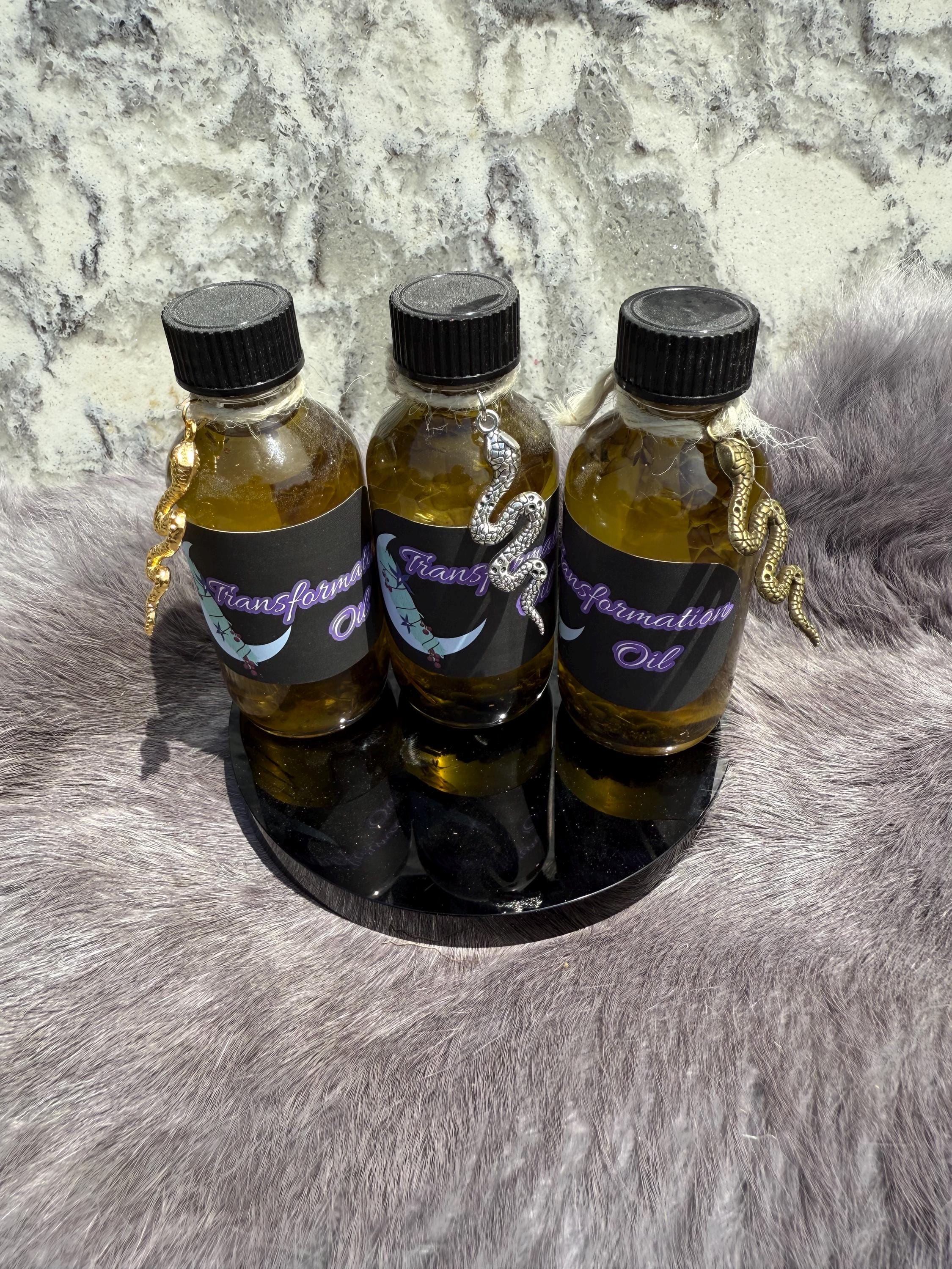 Transformation Spell Oil: Snakeskin, Mugwort & Obsidian - 2oz